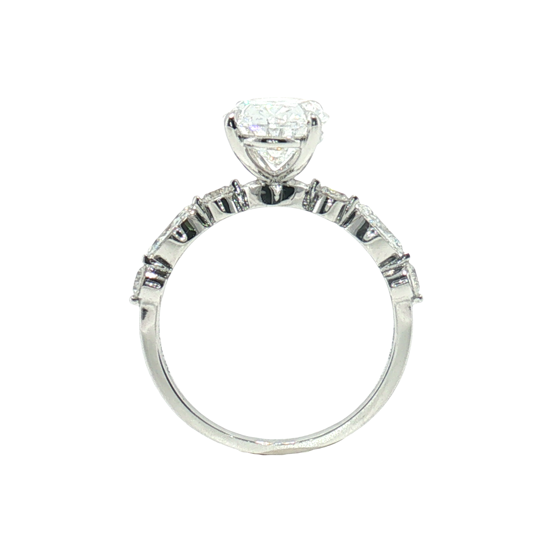 LGT0401 - [Setting Only] Oval Cut Sidestone Engagement Ring