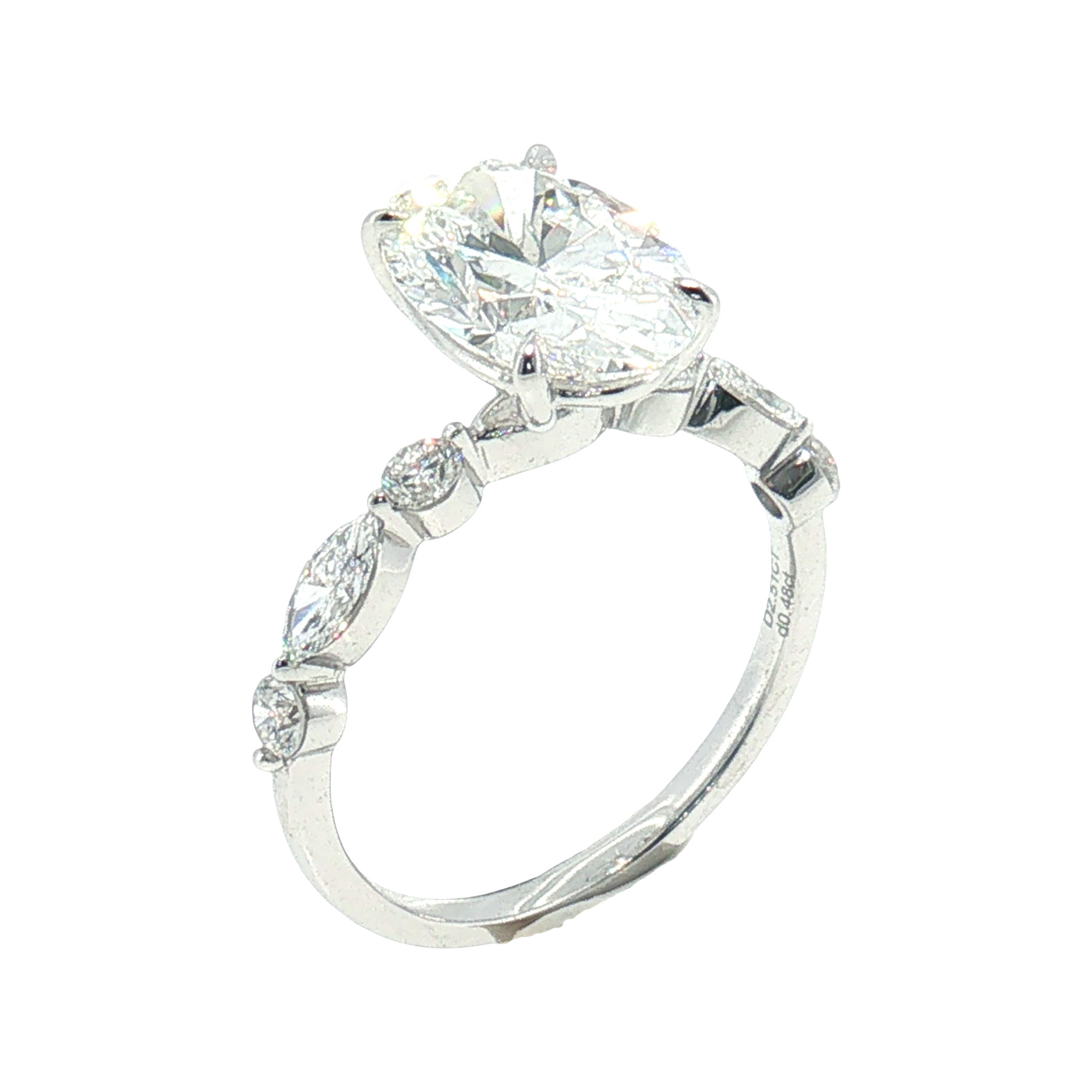 LGT0401 - [Setting Only] Oval Cut Sidestone Engagement Ring