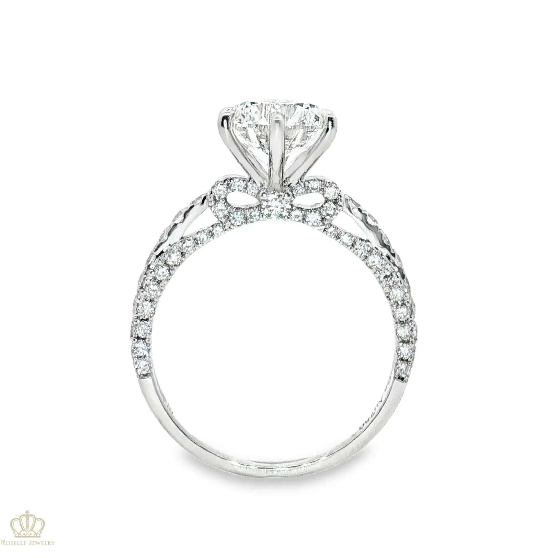 LGT1044 -  [Setting Only] Bow Style Three Sides Side Stone Diamond Engagement Ring CHARLISA™