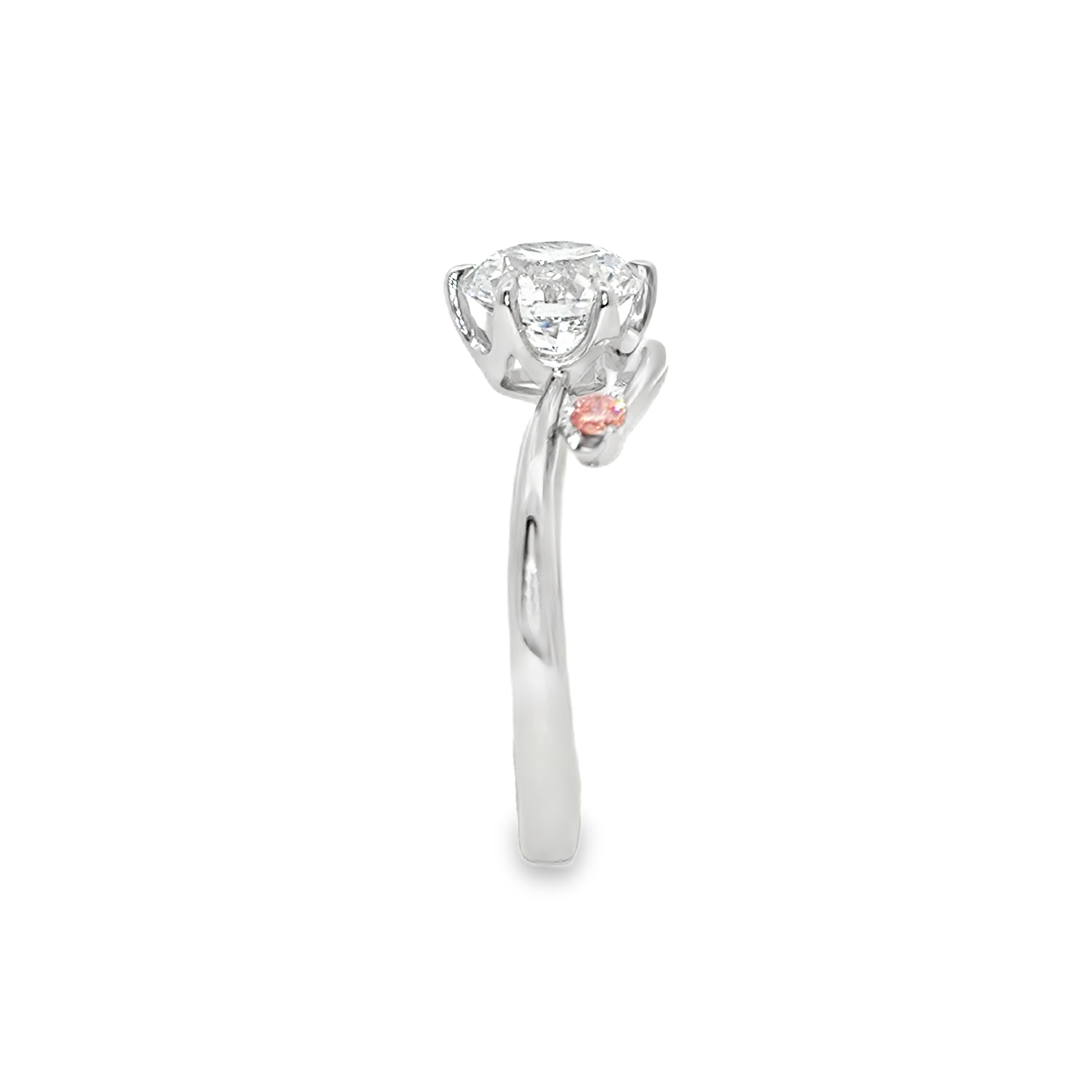LGT201 - [Setting Only]  Twist Side Stone Diamond Engagement Ring