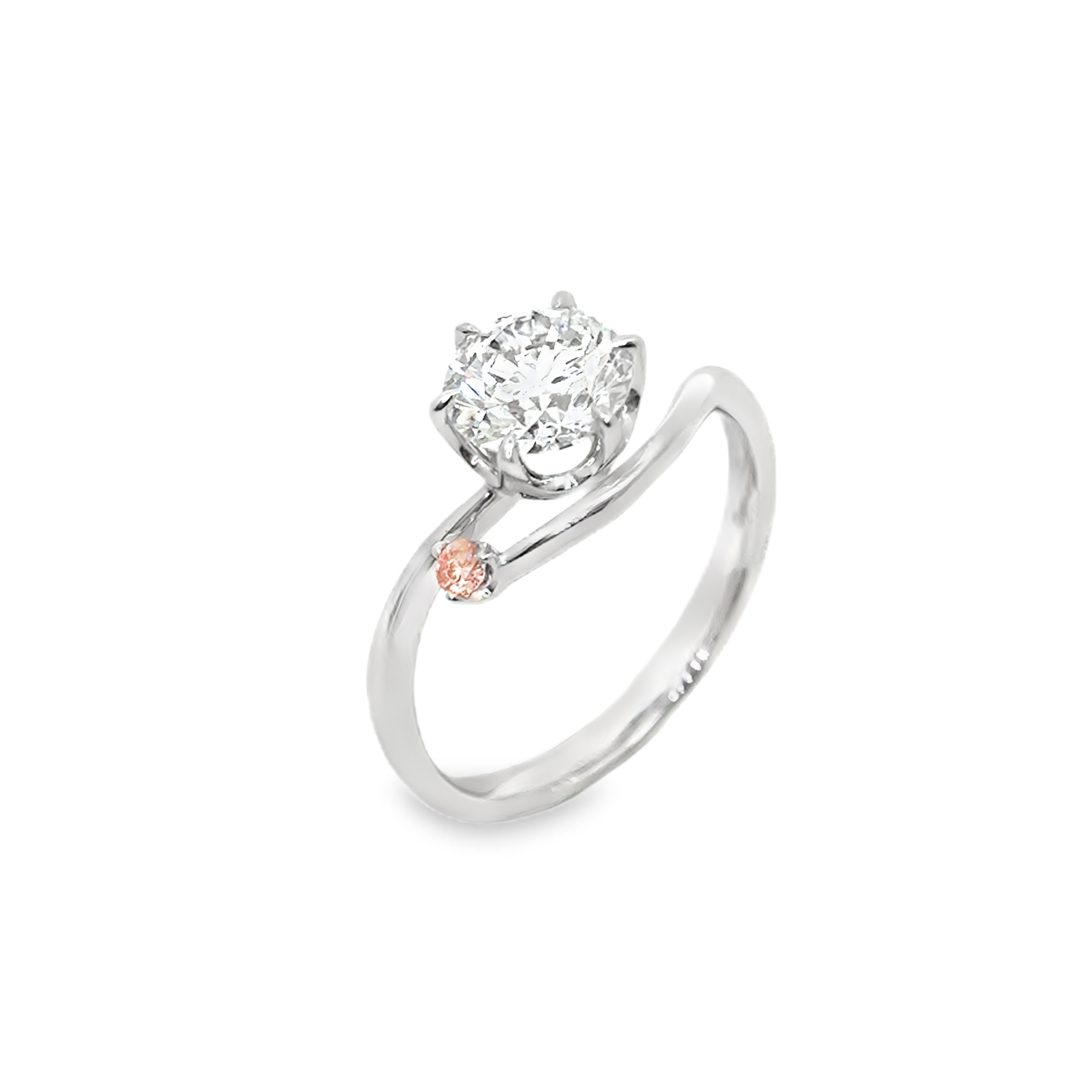 LGT201 - [Setting Only]  Twist Side Stone Diamond Engagement Ring