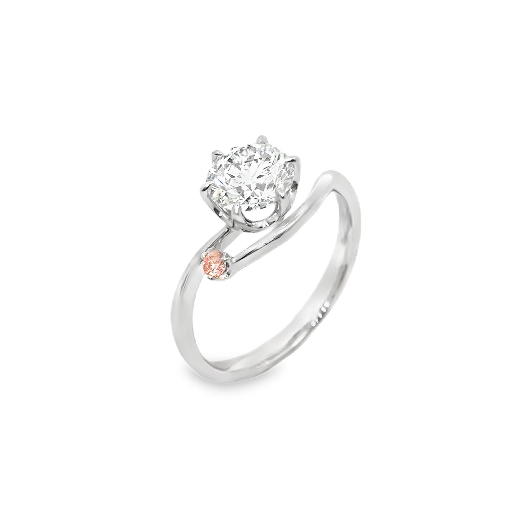 LGT201 - [Setting Only]  Twist Side Stone Diamond Engagement Ring