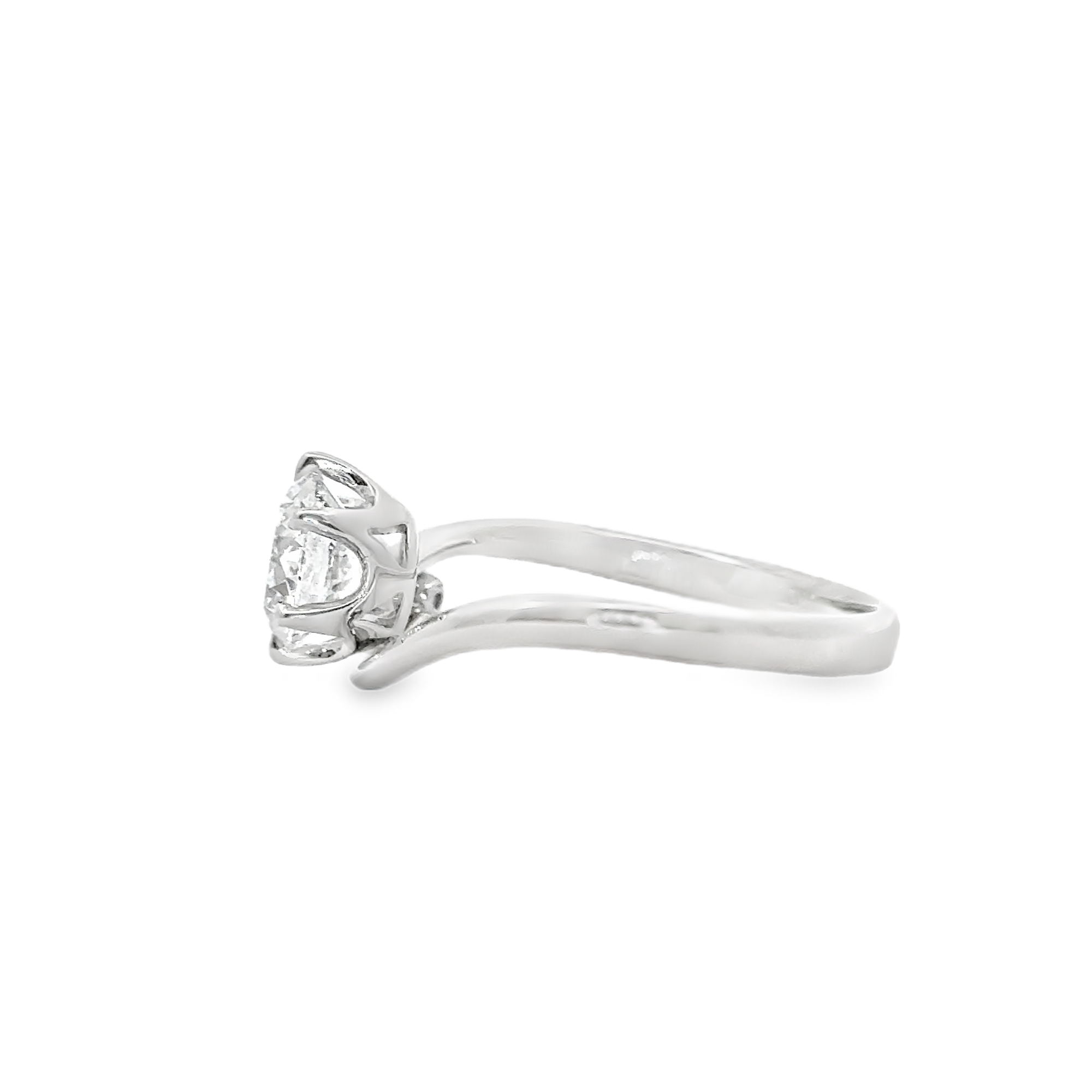 LGT201 - [Setting Only]  Twist Side Stone Diamond Engagement Ring