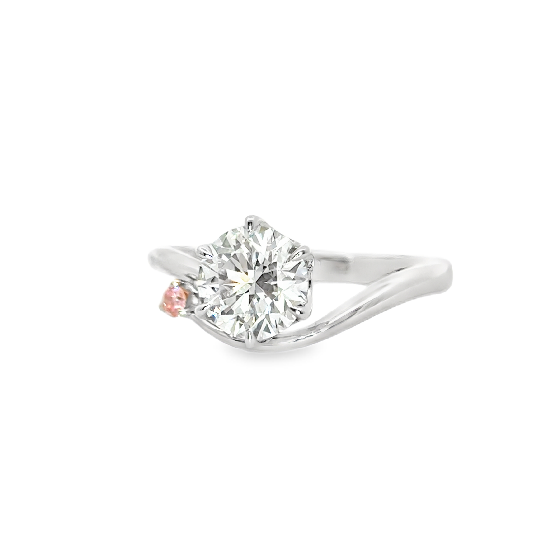 LGT201 - [Setting Only]  Twist Side Stone Diamond Engagement Ring