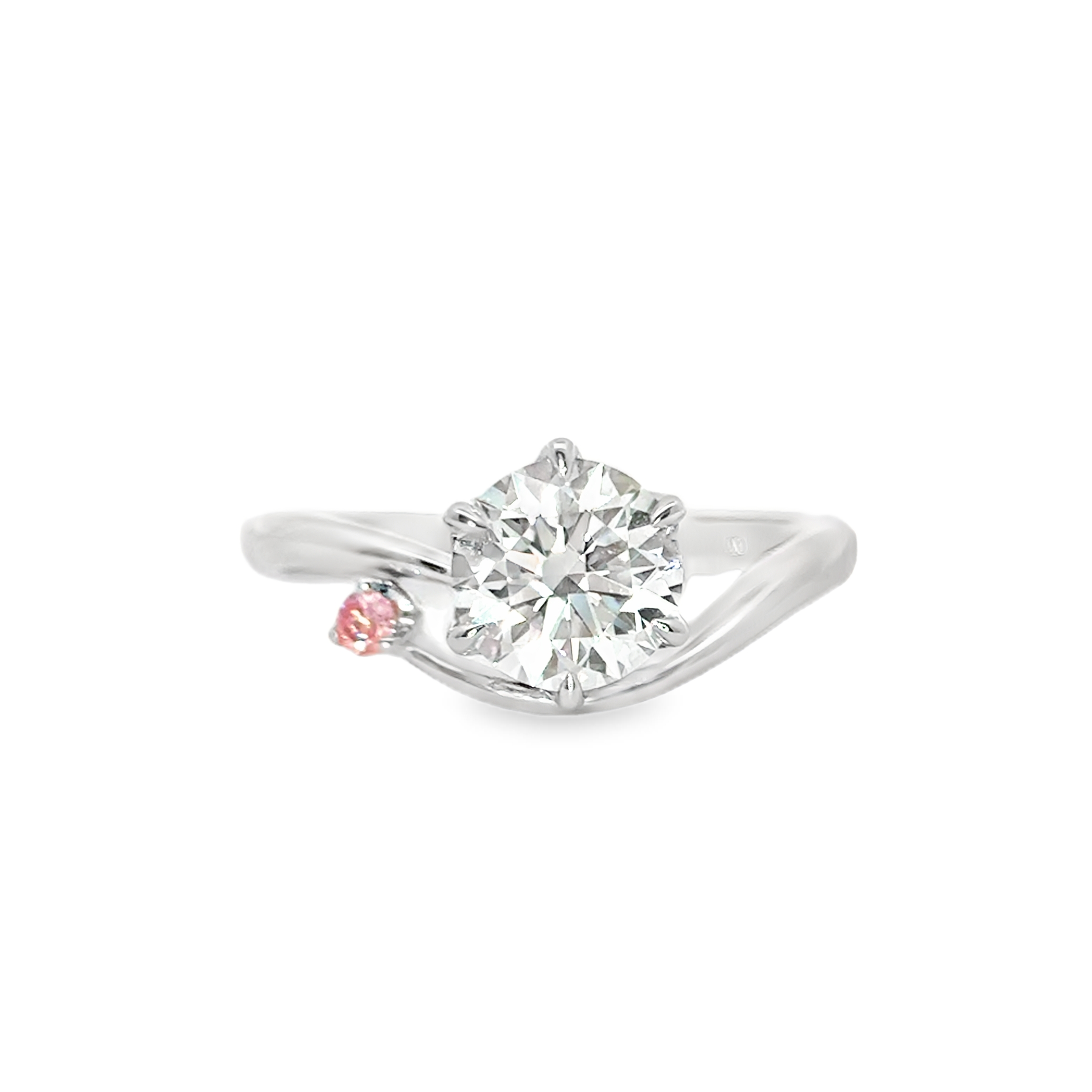 LGT201 - [Setting Only]  Twist Side Stone Diamond Engagement Ring