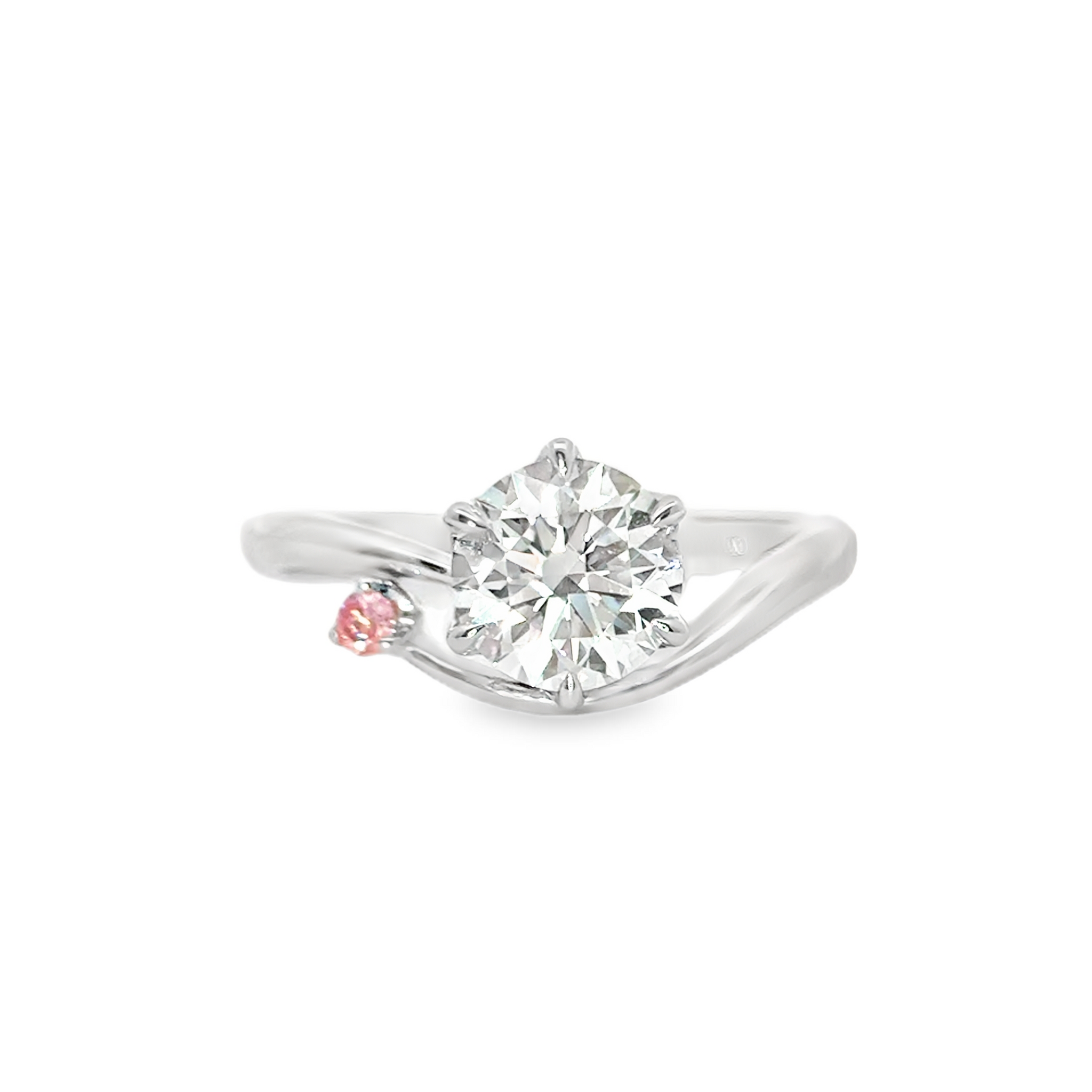 LGT201 - [Setting Only]  Twist Side Stone Diamond Engagement Ring