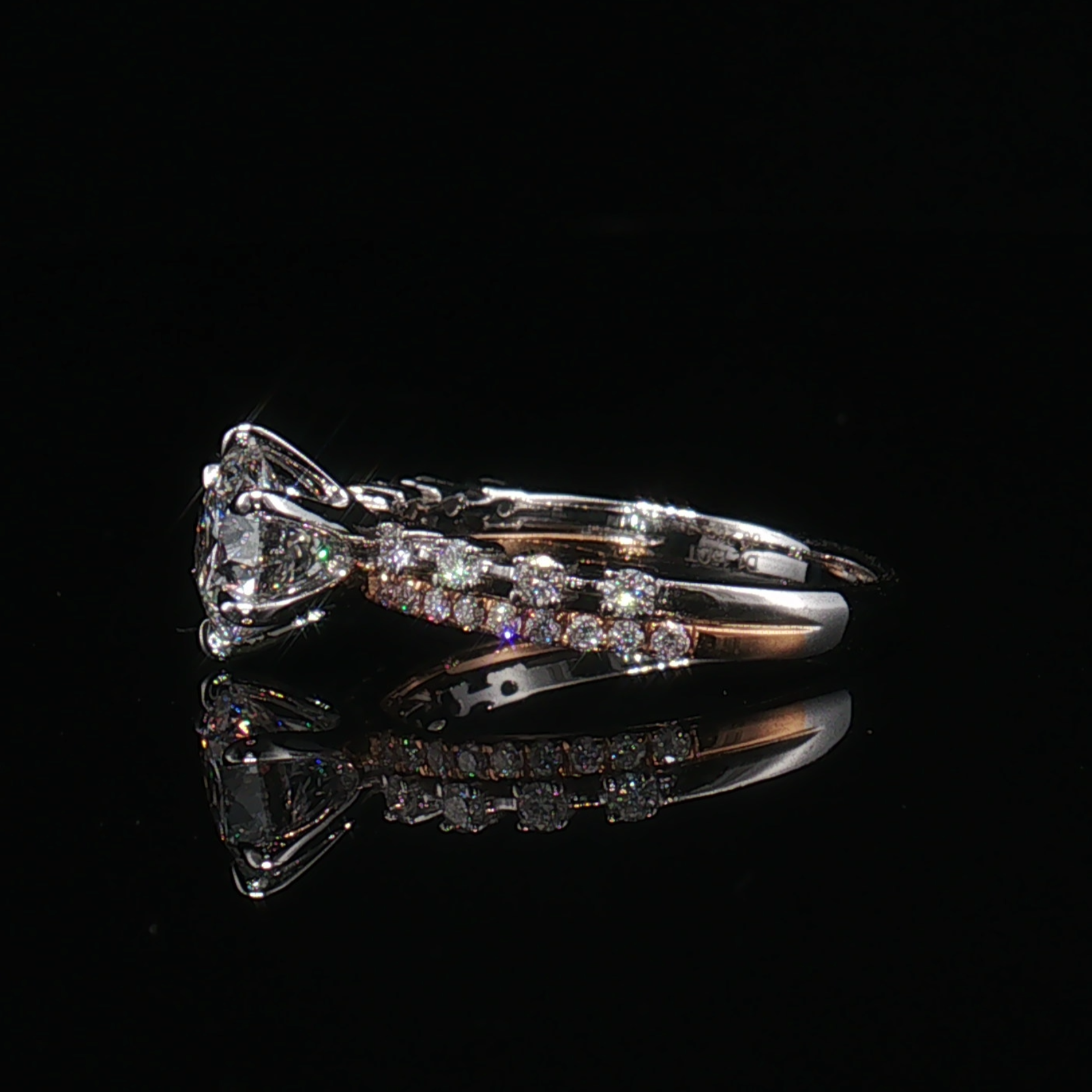 LGT222 -  [Setting Only] Fake Suit Side Stone Diamond Engagement Ring