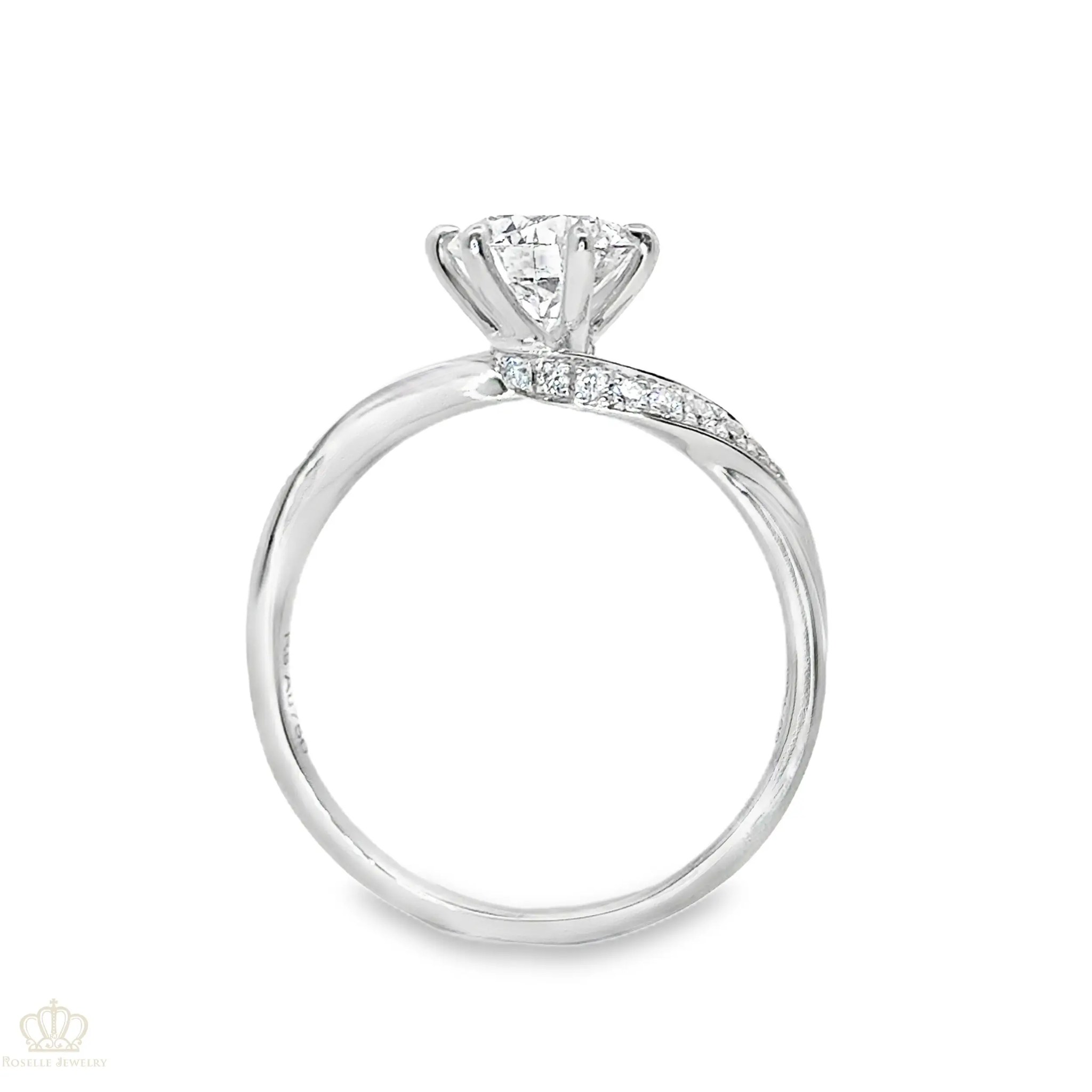 Six Prong Side Stones Twist Diamond Engagement Ring [Setting Only] - LGT223 CHARLISA™