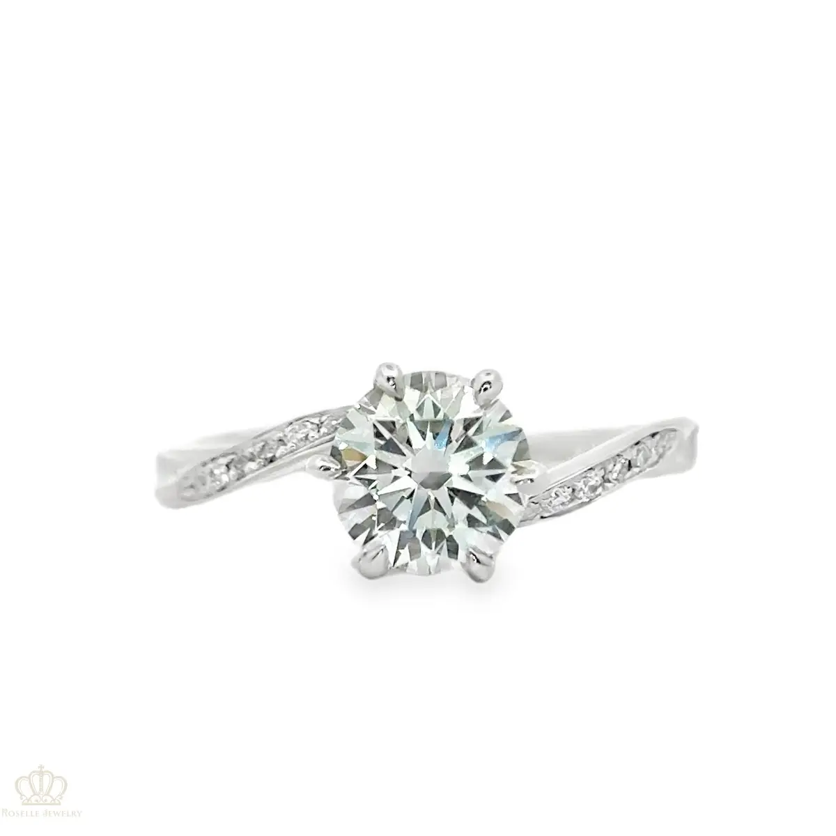 Six Prong Side Stones Twist Diamond Engagement Ring [Setting Only] - LGT223 CHARLISA™