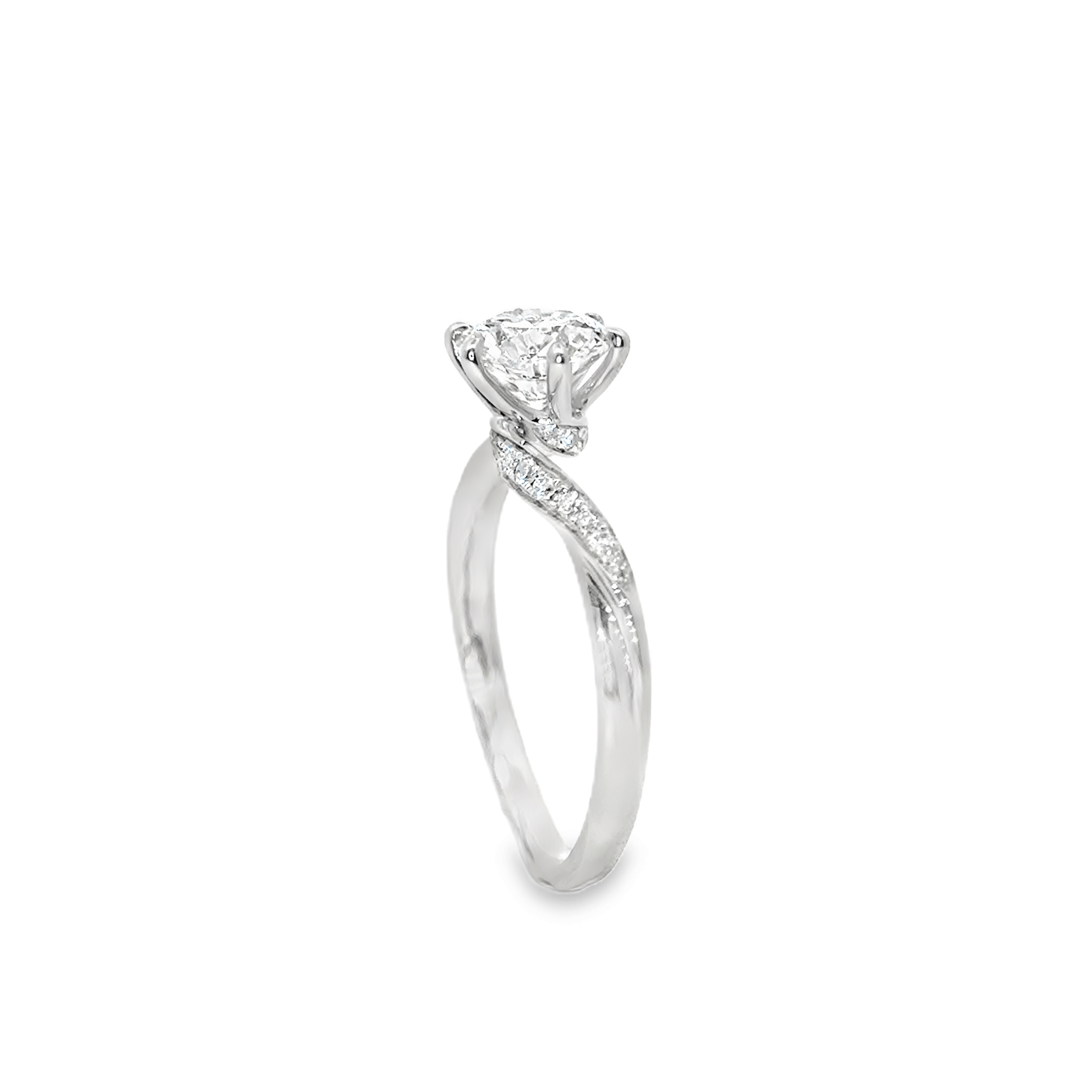 Six Prong Side Stones Twist Diamond Engagement Ring [Setting Only] - LGT223 CHARLISA™