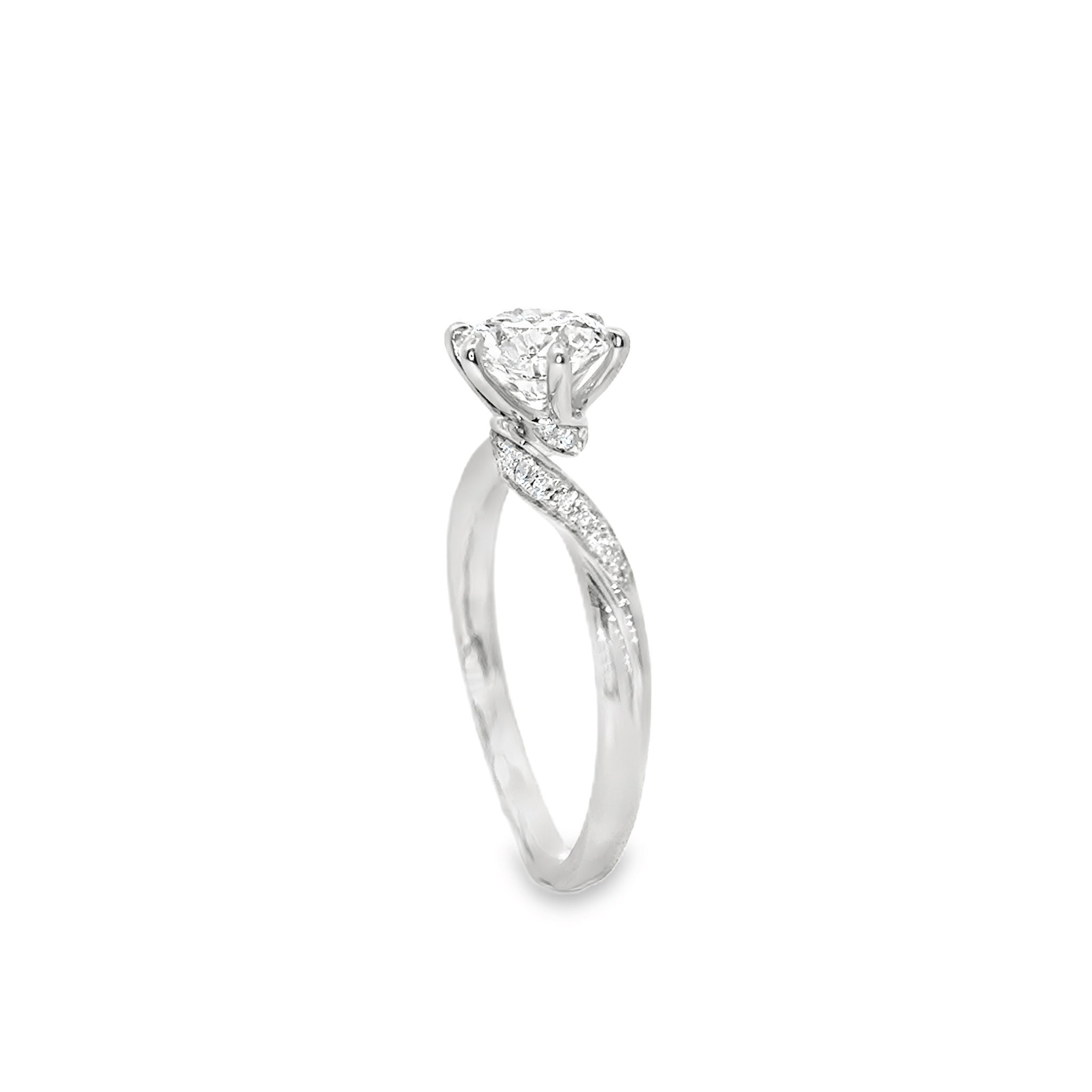 Six Prong Side Stones Twist Diamond Engagement Ring [Setting Only] - LGT223 CHARLISA™