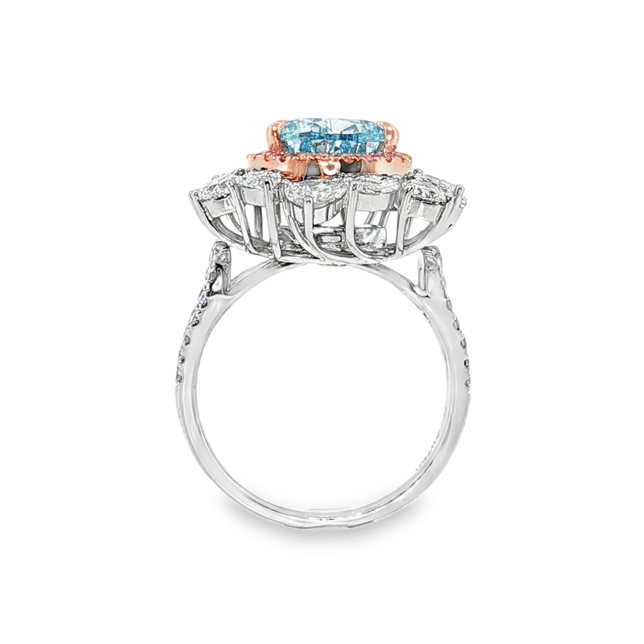 LGV0414 - [Setting Only] Pear Cut Floral Halo Engagement Ring