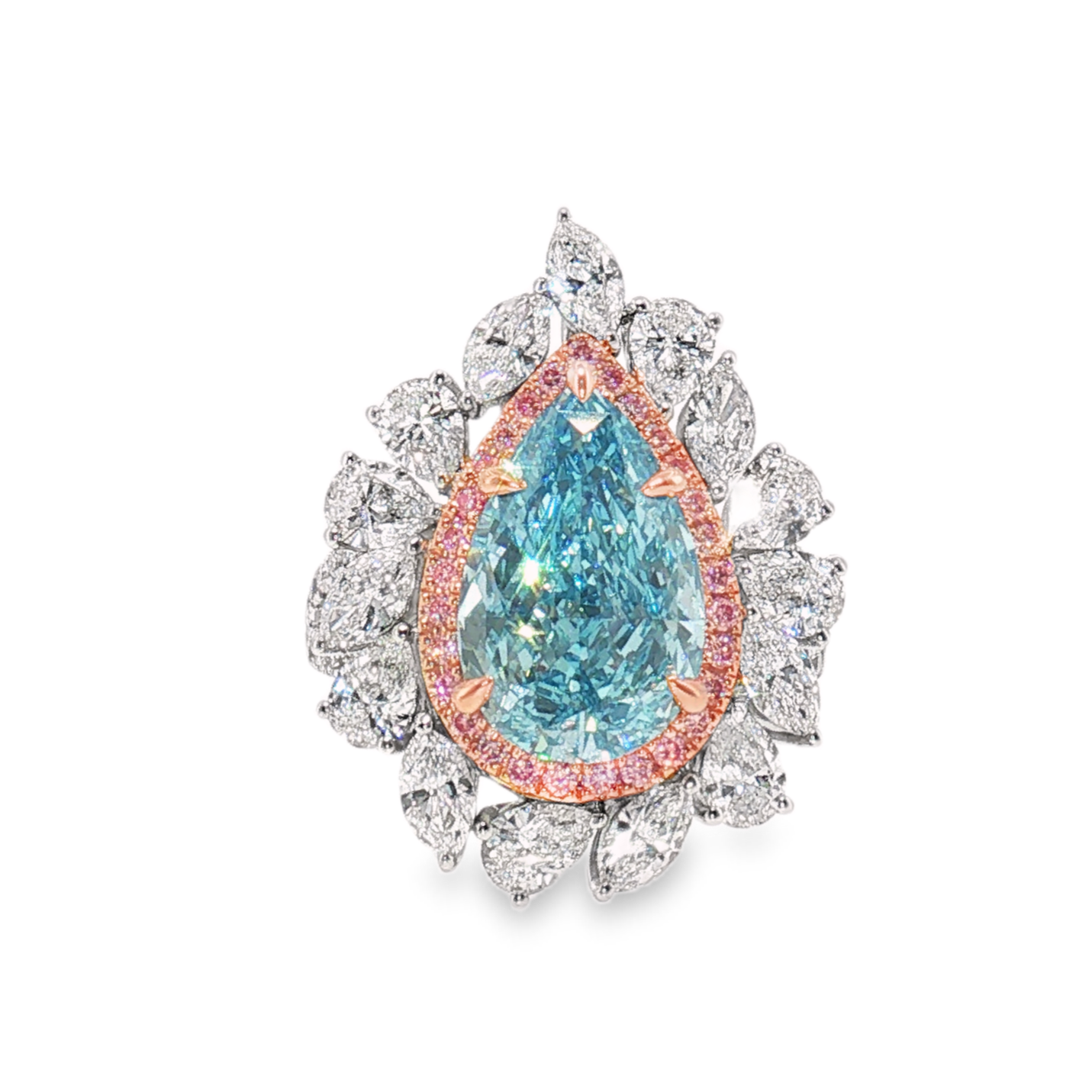 LGV0414 - [Setting Only] Pear Cut Floral Halo Engagement Ring