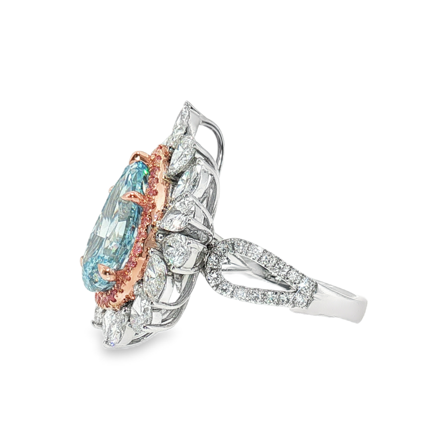 LGV0414 - [Setting Only] Pear Cut Floral Halo Engagement Ring