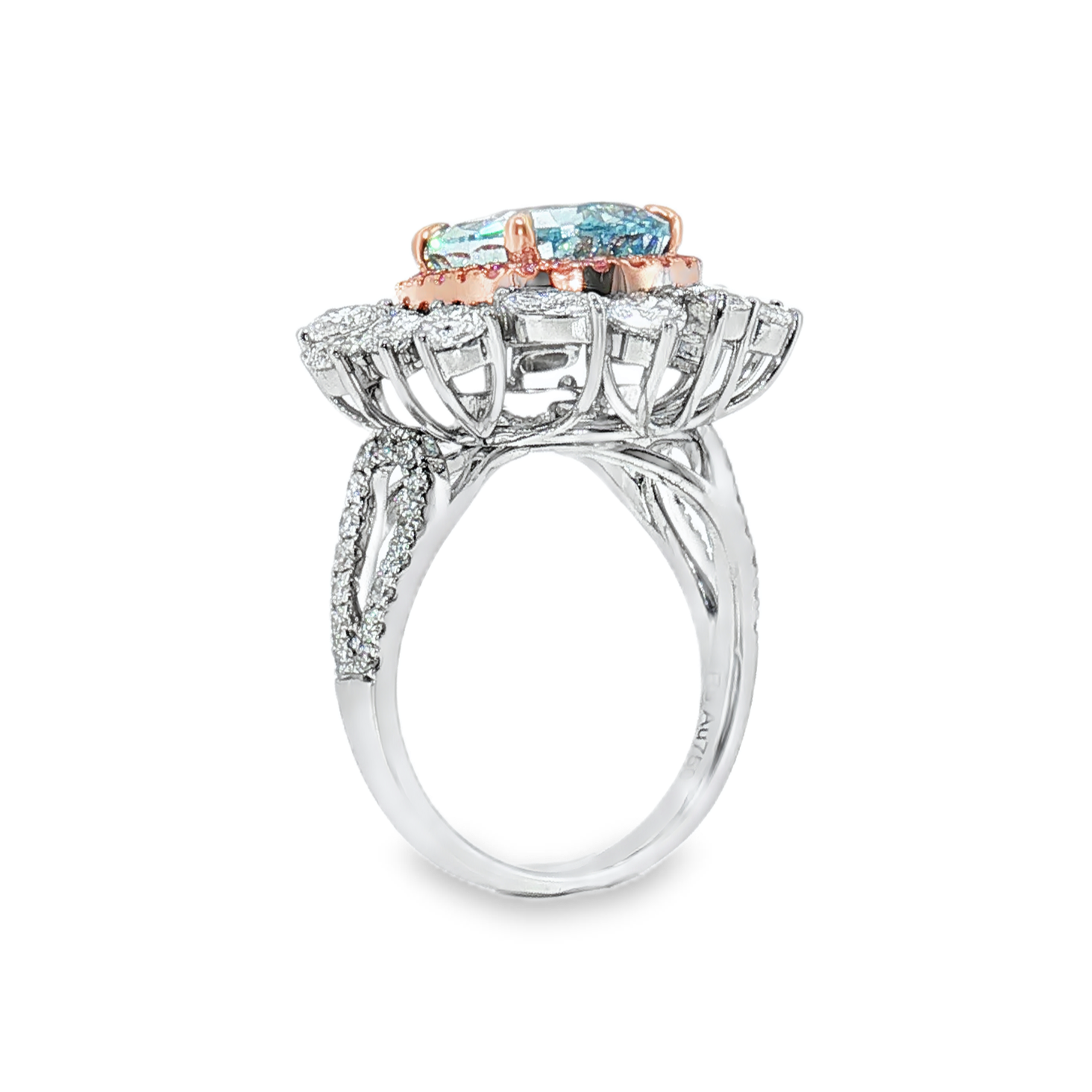 LGV0414 - [Setting Only] Pear Cut Floral Halo Engagement Ring
