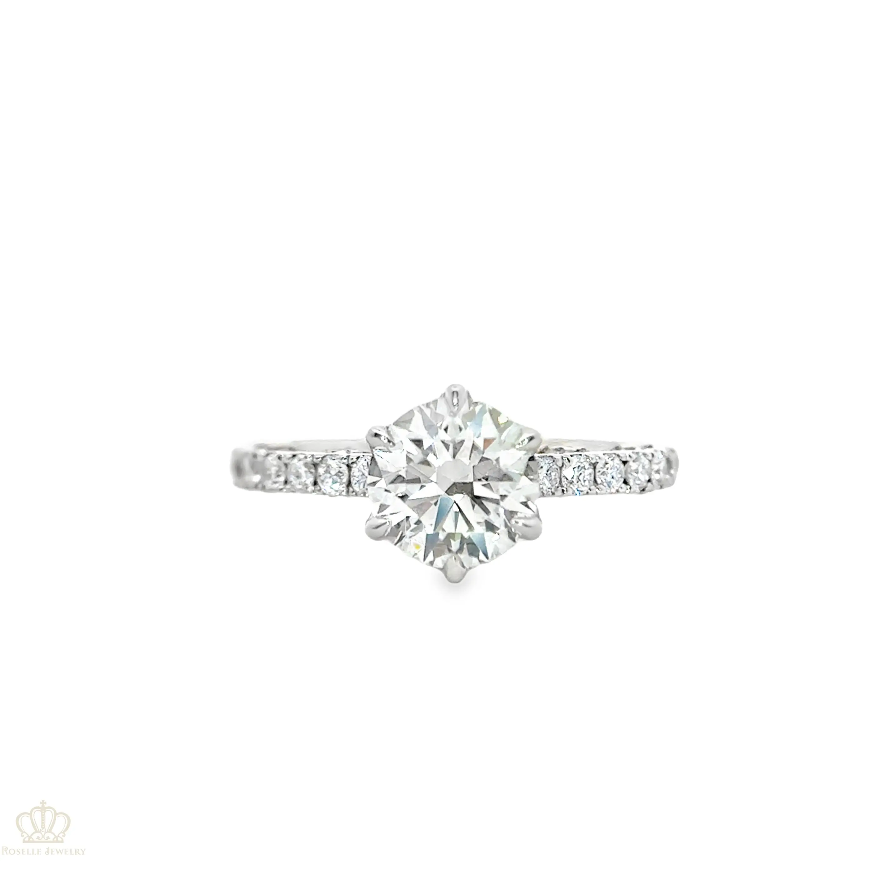 LGV211 - Six Prong Side Stone Vintage Engagement Ring [Setting Only] CHARLISA™
