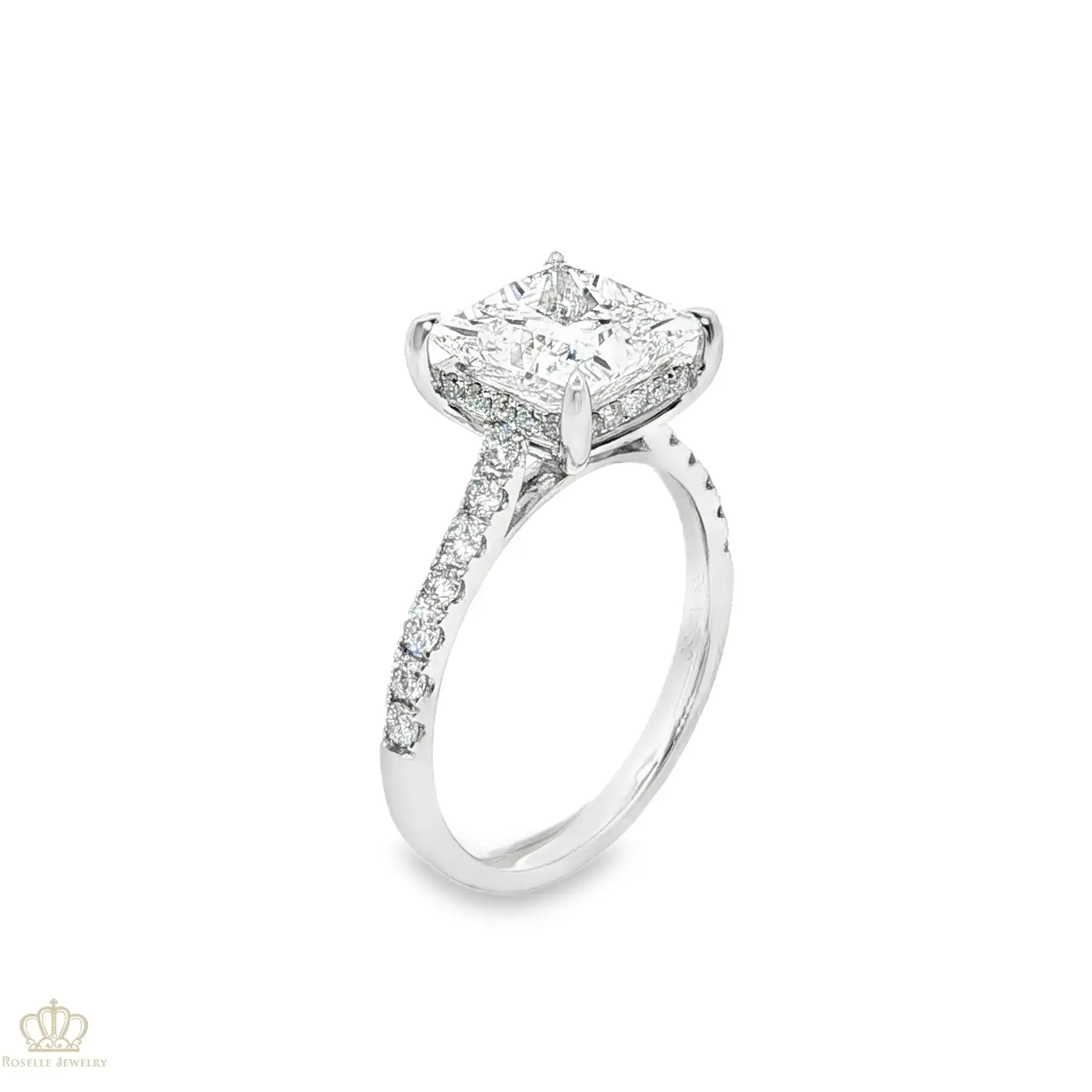 LGV265 - Side Stone Hidden Halo Vintage Engagement Ring [Setting Only] CHARLISA™