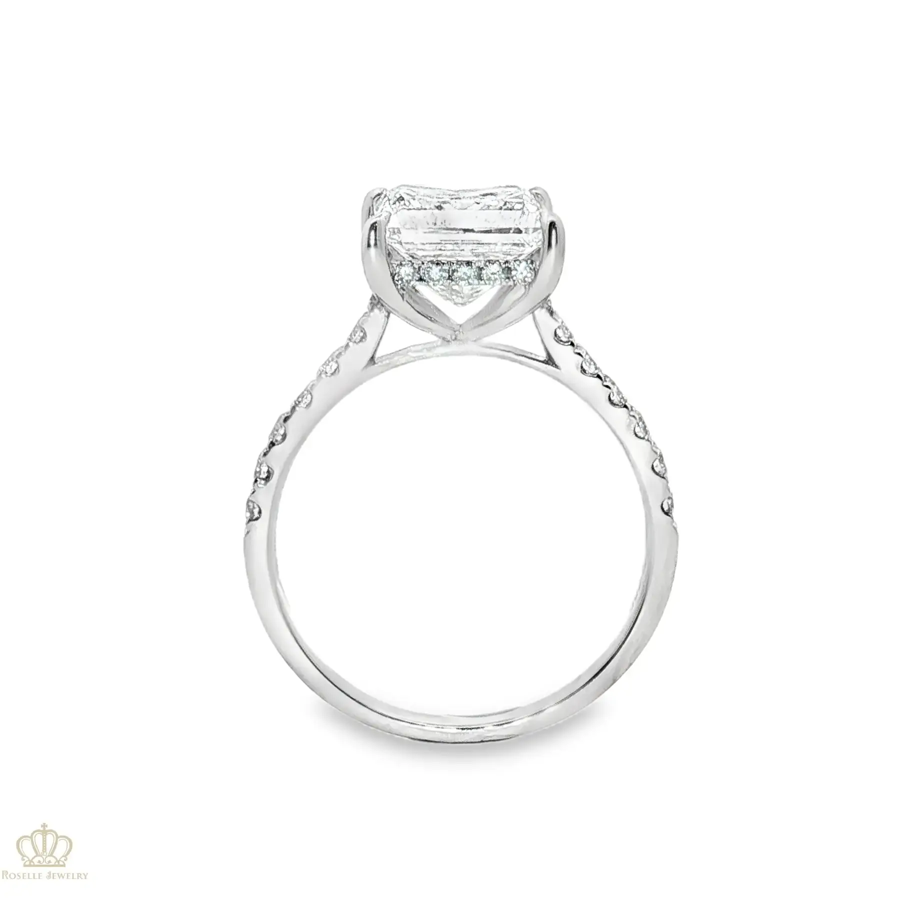 LGV265 - Side Stone Hidden Halo Vintage Engagement Ring [Setting Only] CHARLISA™