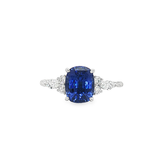 LSR002 - Twist Side Stone Diamond Engagement Ring [Setting Only]