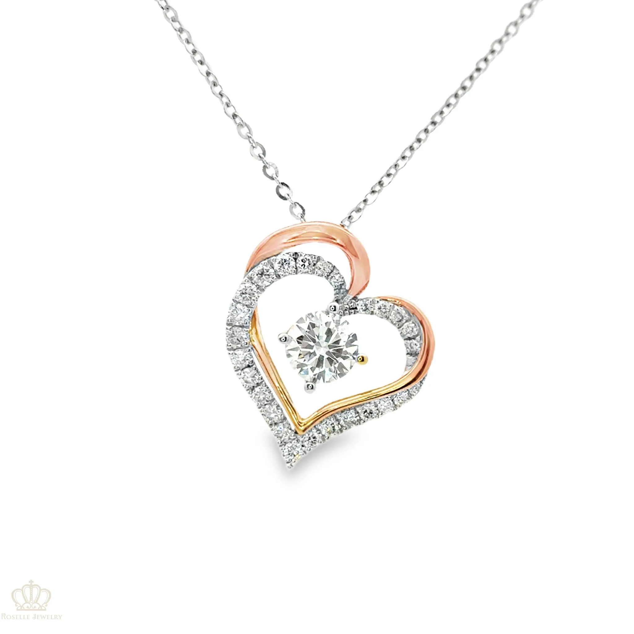instock 0.58ctw Heart Style With Side Stone Pendants - LC52 CHARLISA™