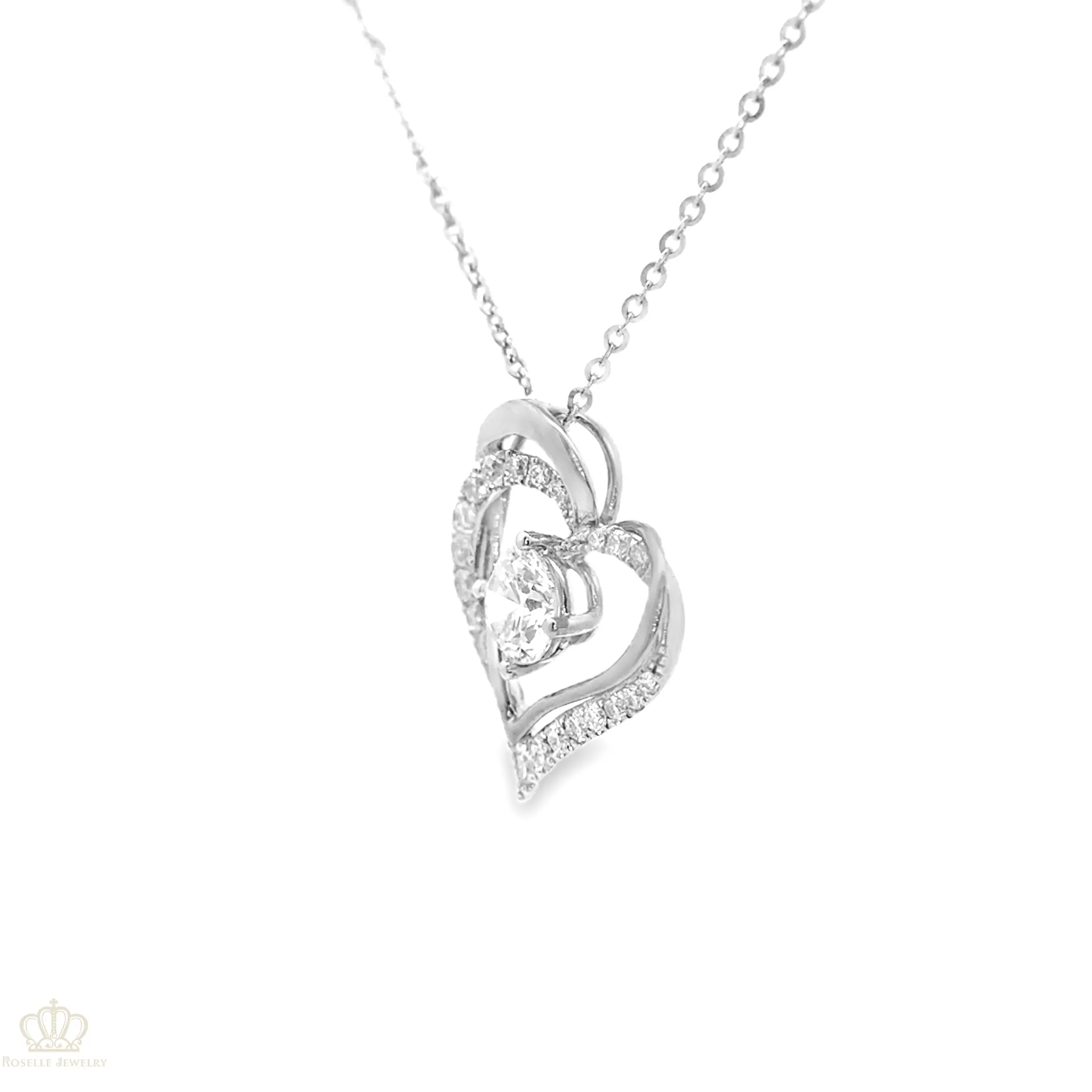 instock 0.58ctw Heart Style With Side Stone Pendants - LC52 CHARLISA™