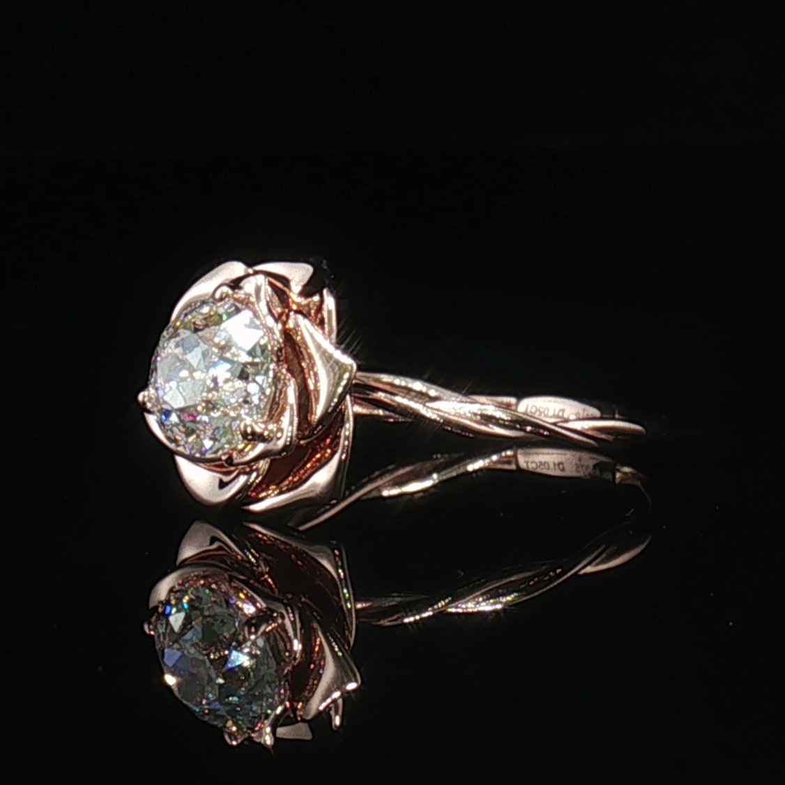 LGR012 - [Setting Only] Floral Rose Solitaire Engagement Ring