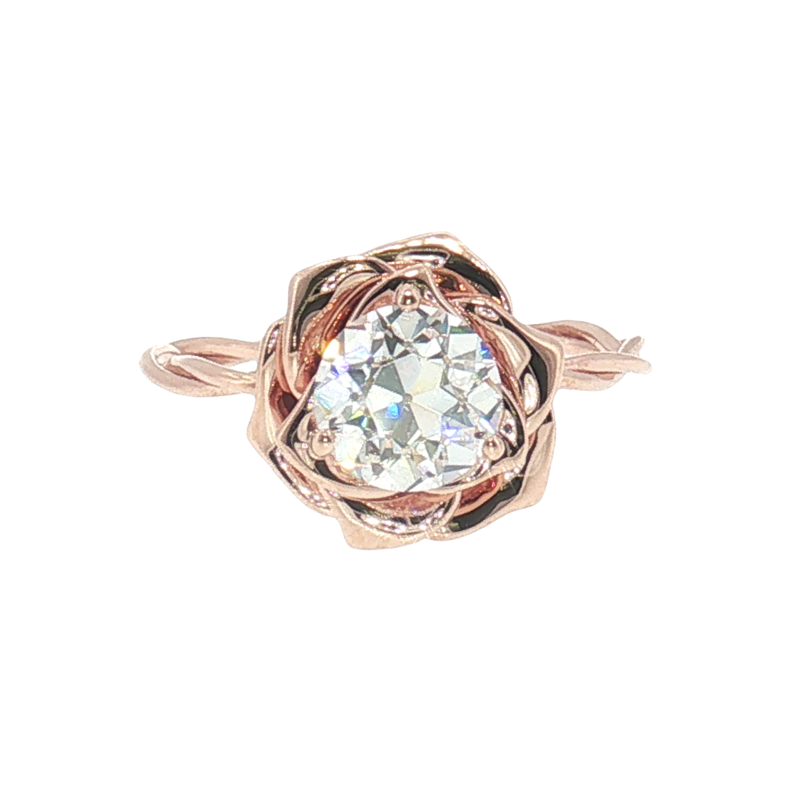 LGR012 - [Setting Only] Floral Rose Solitaire Engagement Ring