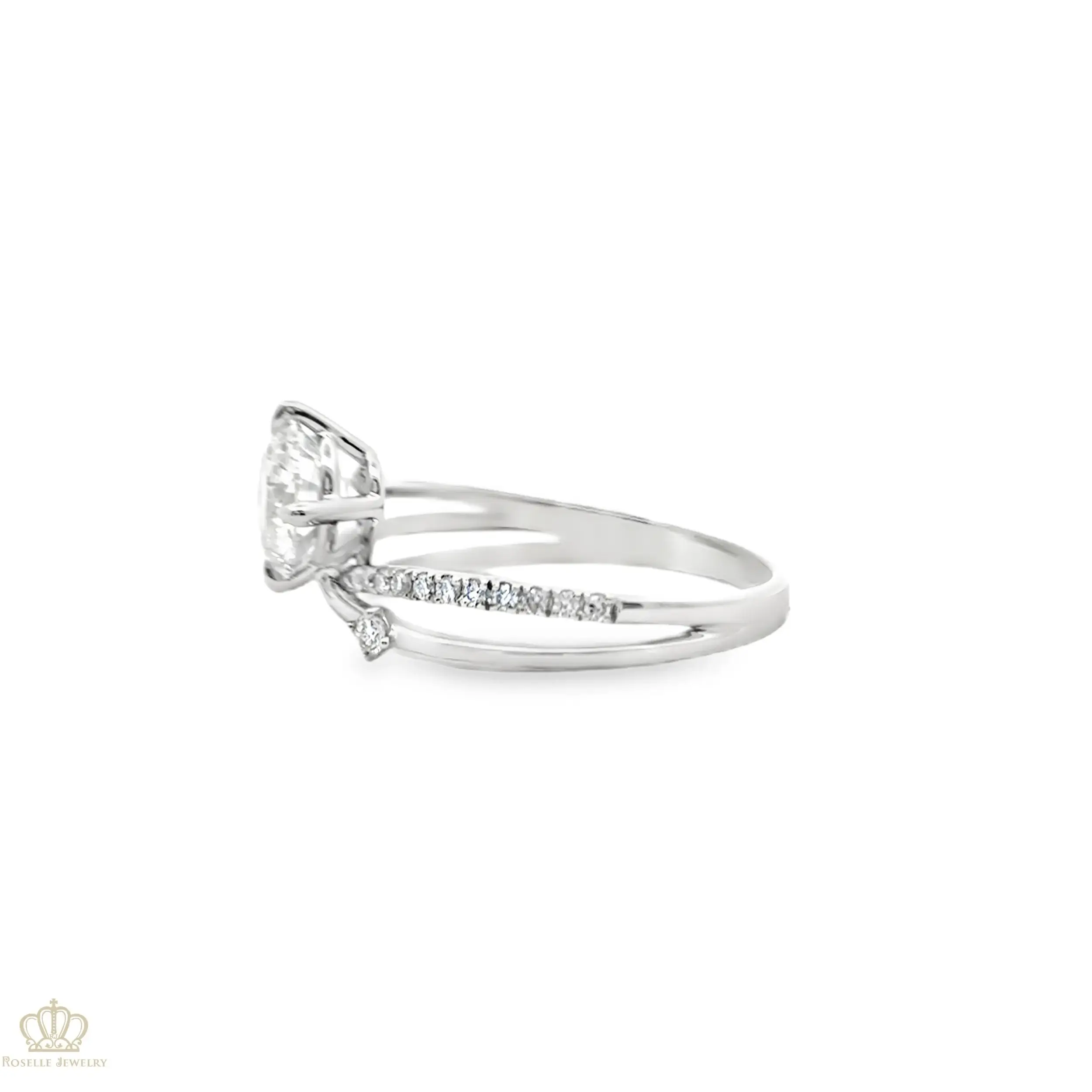 LGR059 - Instock Twist Two Tone Gold Side Stone Diamond Engagement Ring With Round 1.17CT LG622499626 CHARLISA™