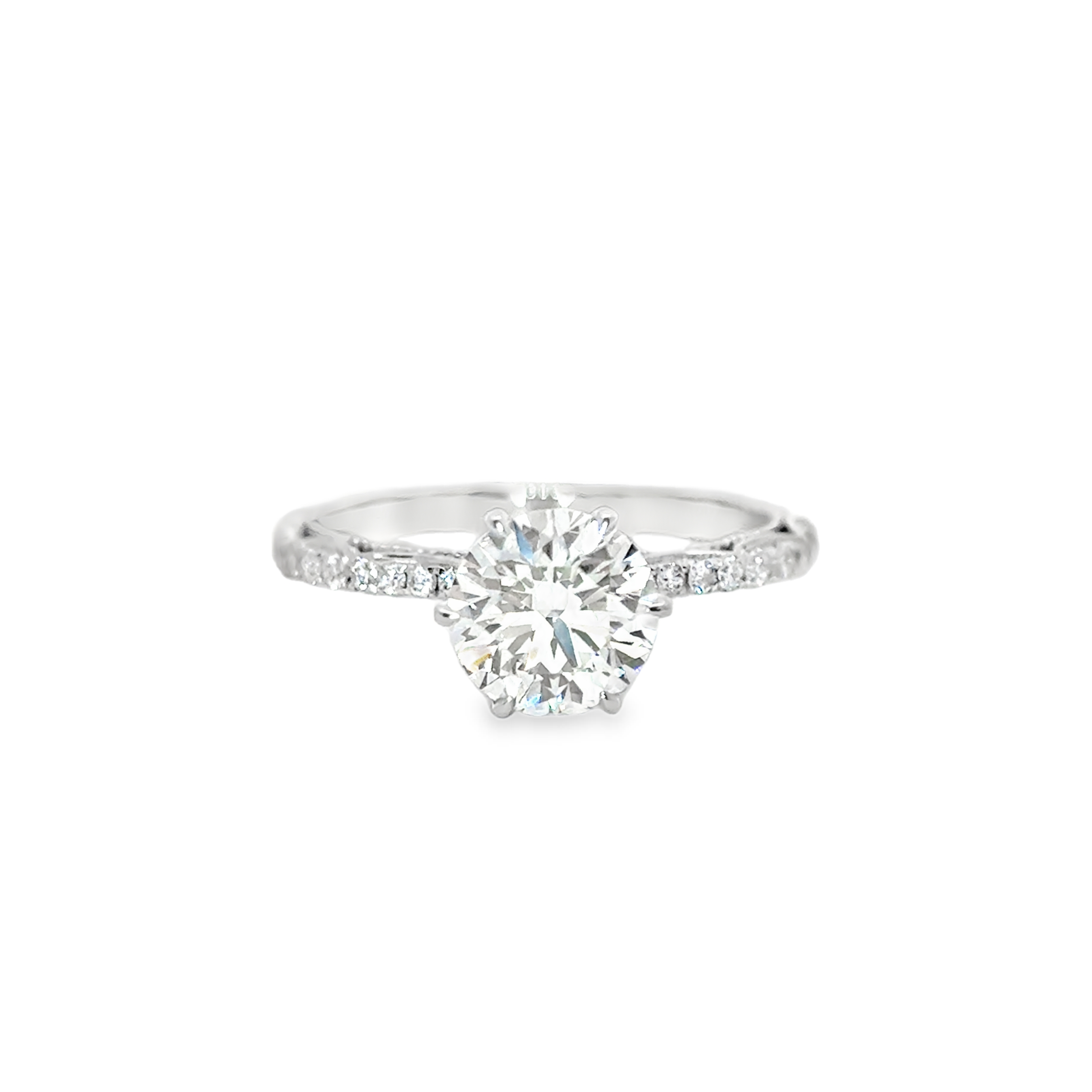 Four Prong Side Stone Vintage Engagement Ring [Setting Only] - LGV210