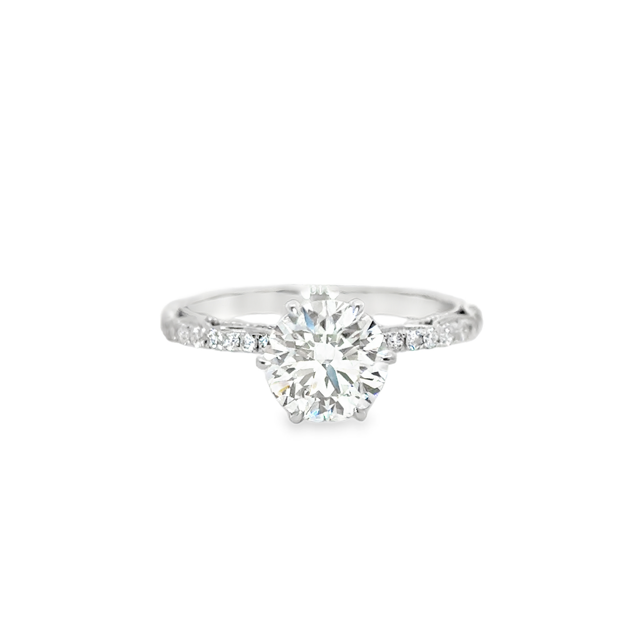 Four Prong Side Stone Vintage Engagement Ring [Setting Only] - LGV210