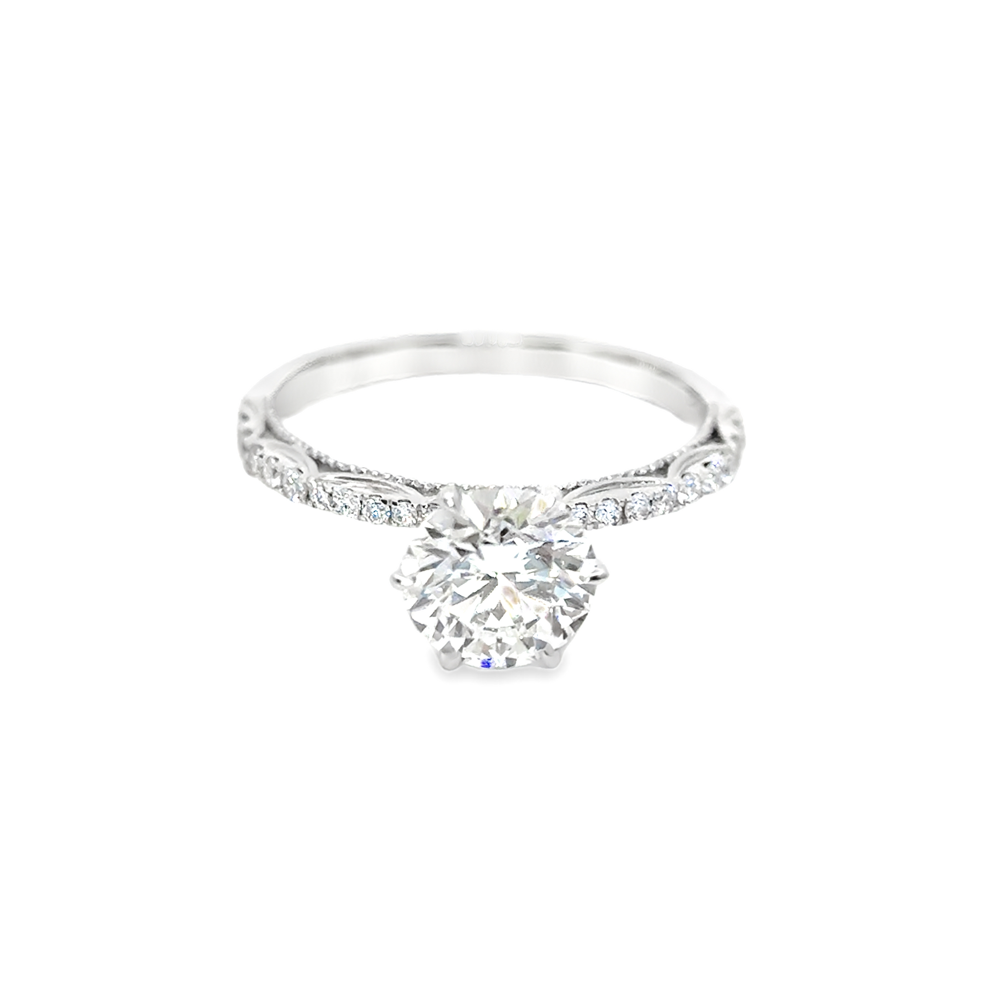 Four Prong Side Stone Vintage Engagement Ring [Setting Only] - LGV210