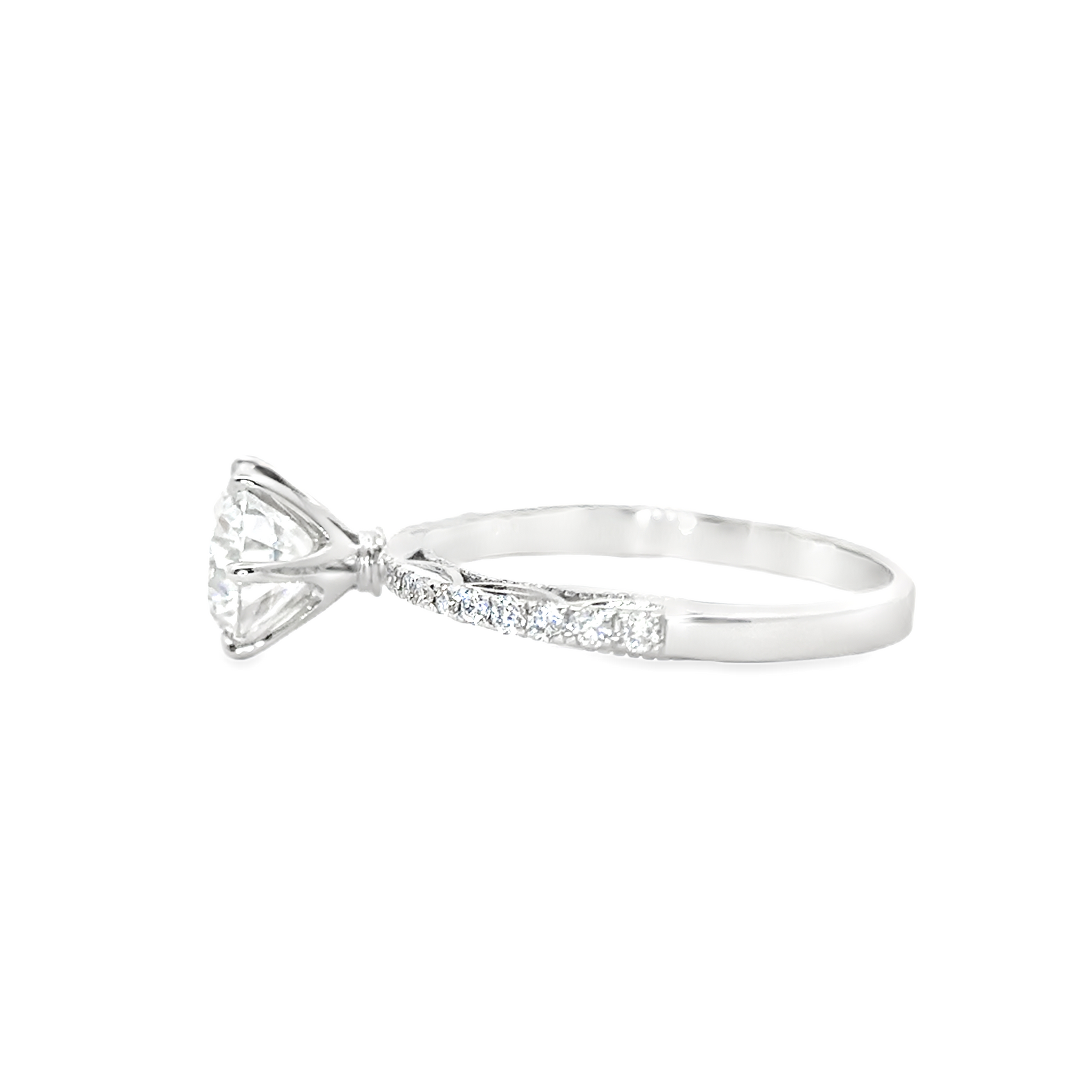 Four Prong Side Stone Vintage Engagement Ring [Setting Only] - LGV210