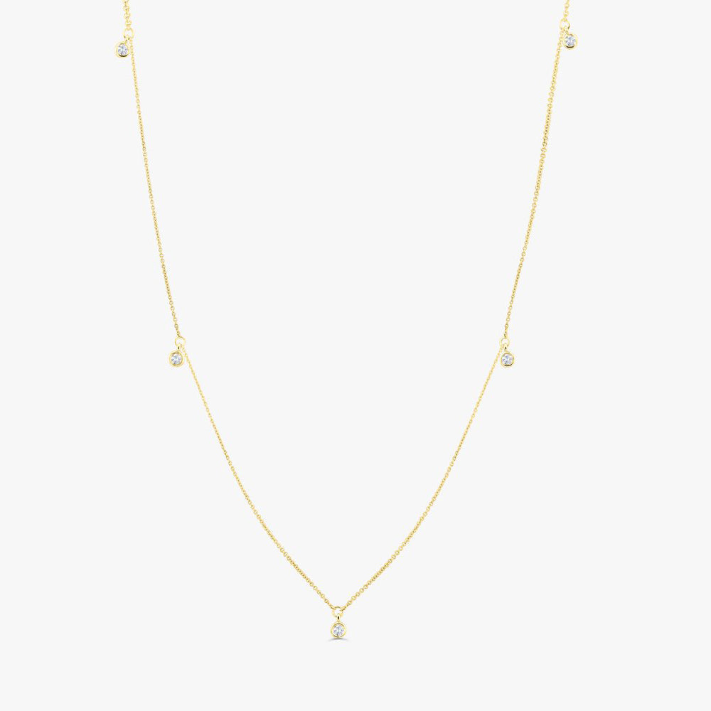 OBFJ1581 - 14k 5 Diamond Dangle Necklace 5