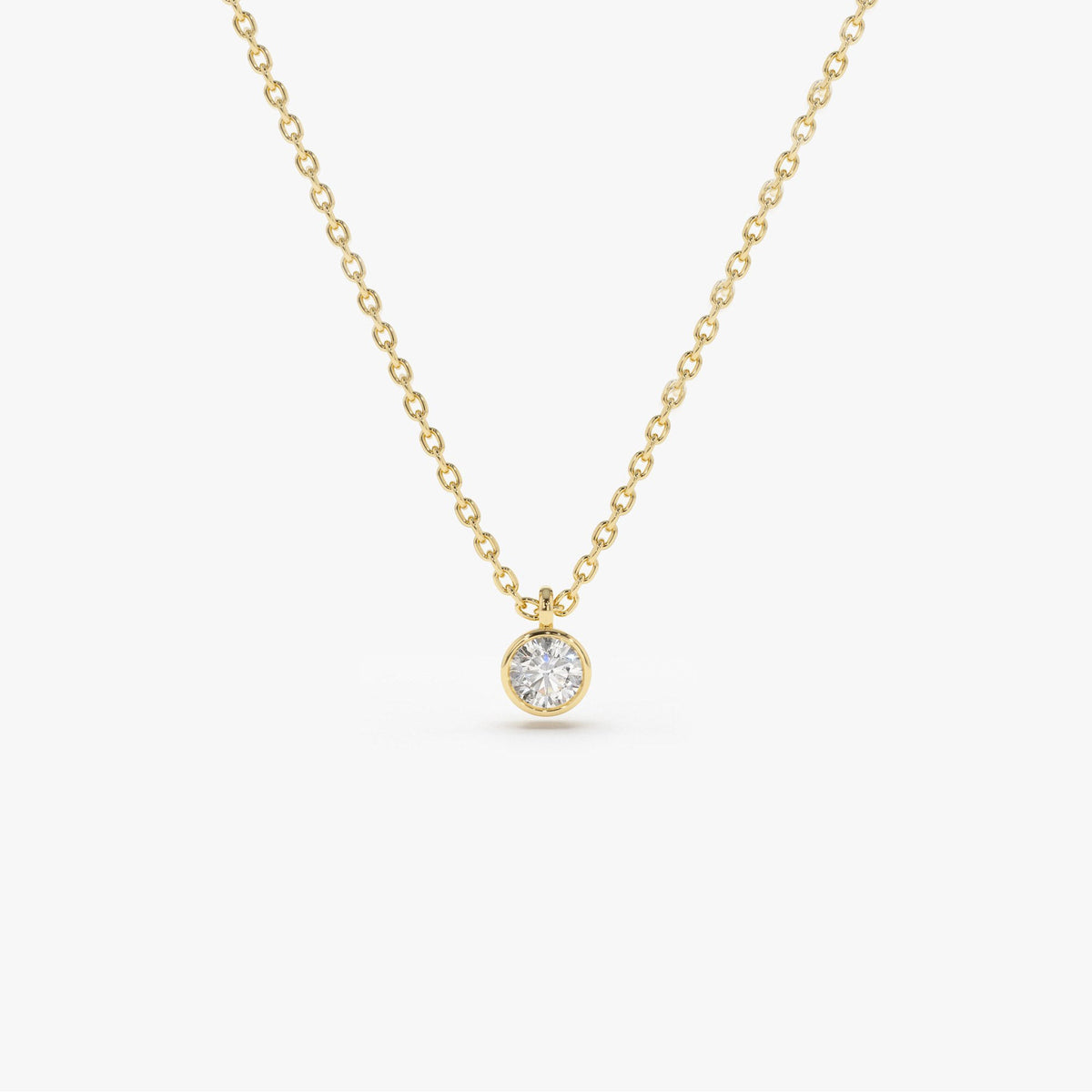 OBFJ2045 - 0.20-0.50 ctw Diamond Solitaire on a Bail necklace in selectable metal and diamond options - Roselle Jewelry view 10
