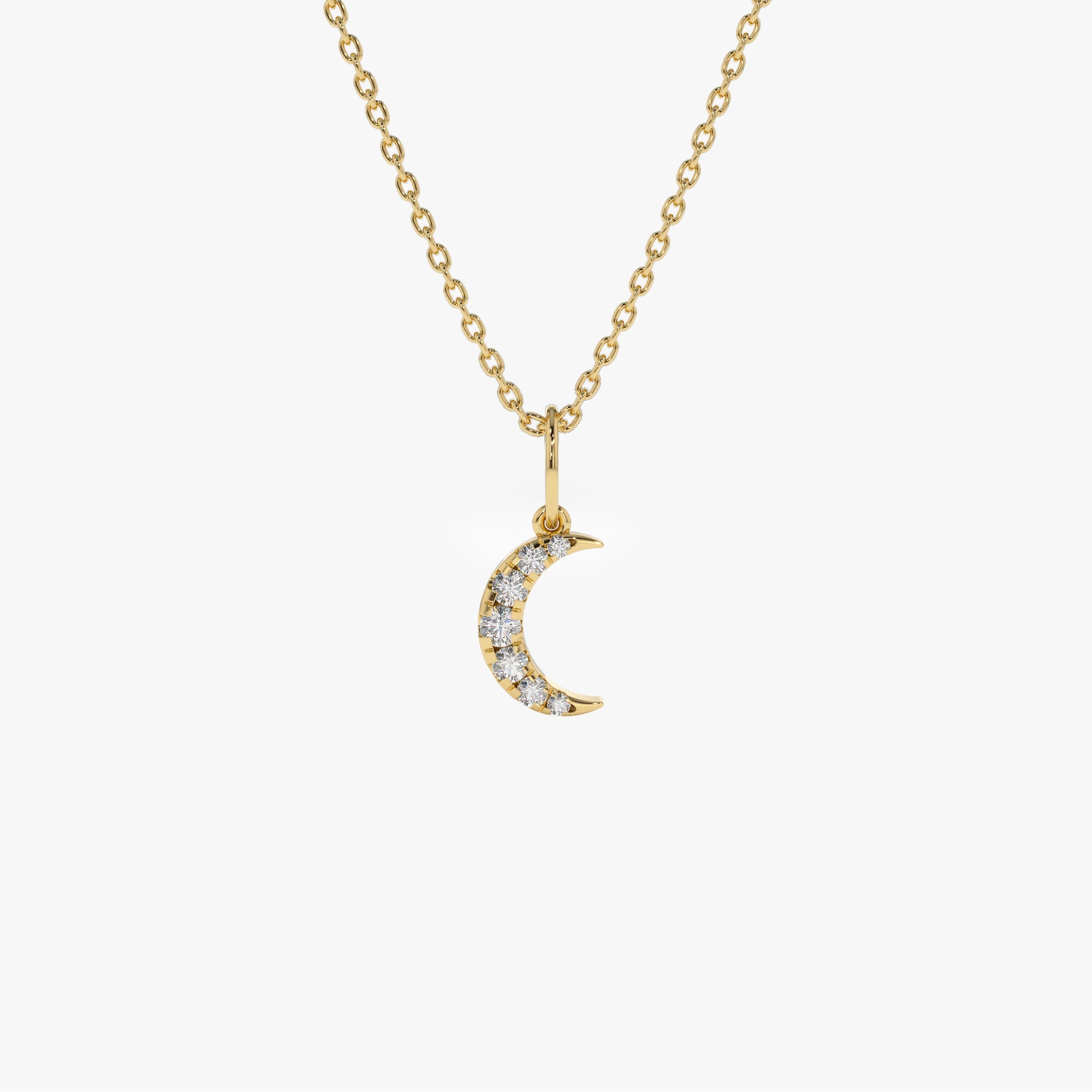 OBFJ1424 - 14k Dainty Crescent Moon Diamond Charm 1