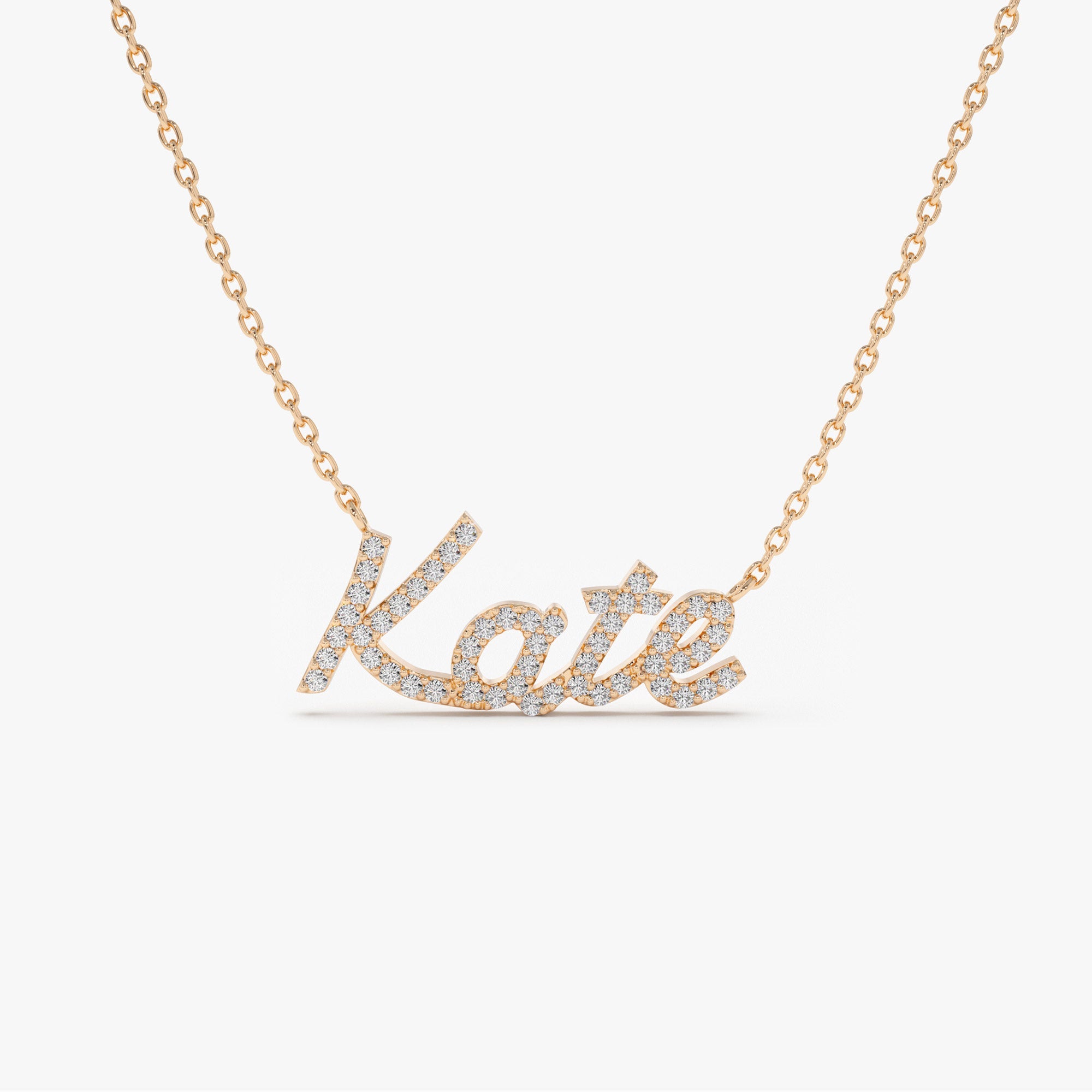 OBFJ1075 - 14k Personalized Diamond Name Necklace 12