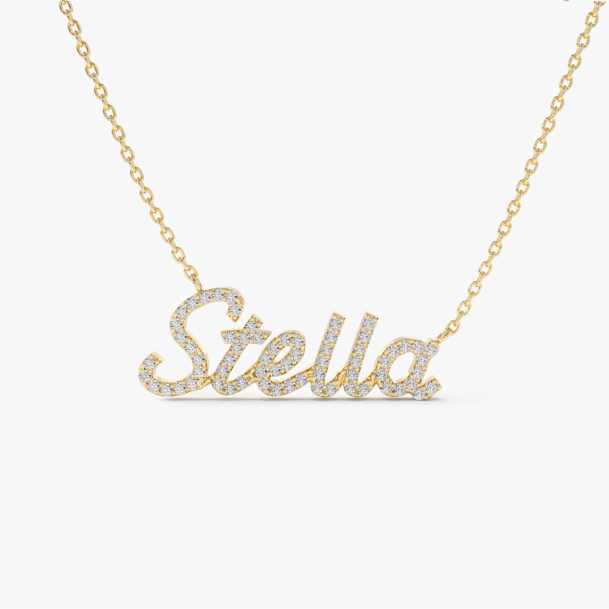 OBFJ1075 - 14k Personalized Diamond Name Necklace 8