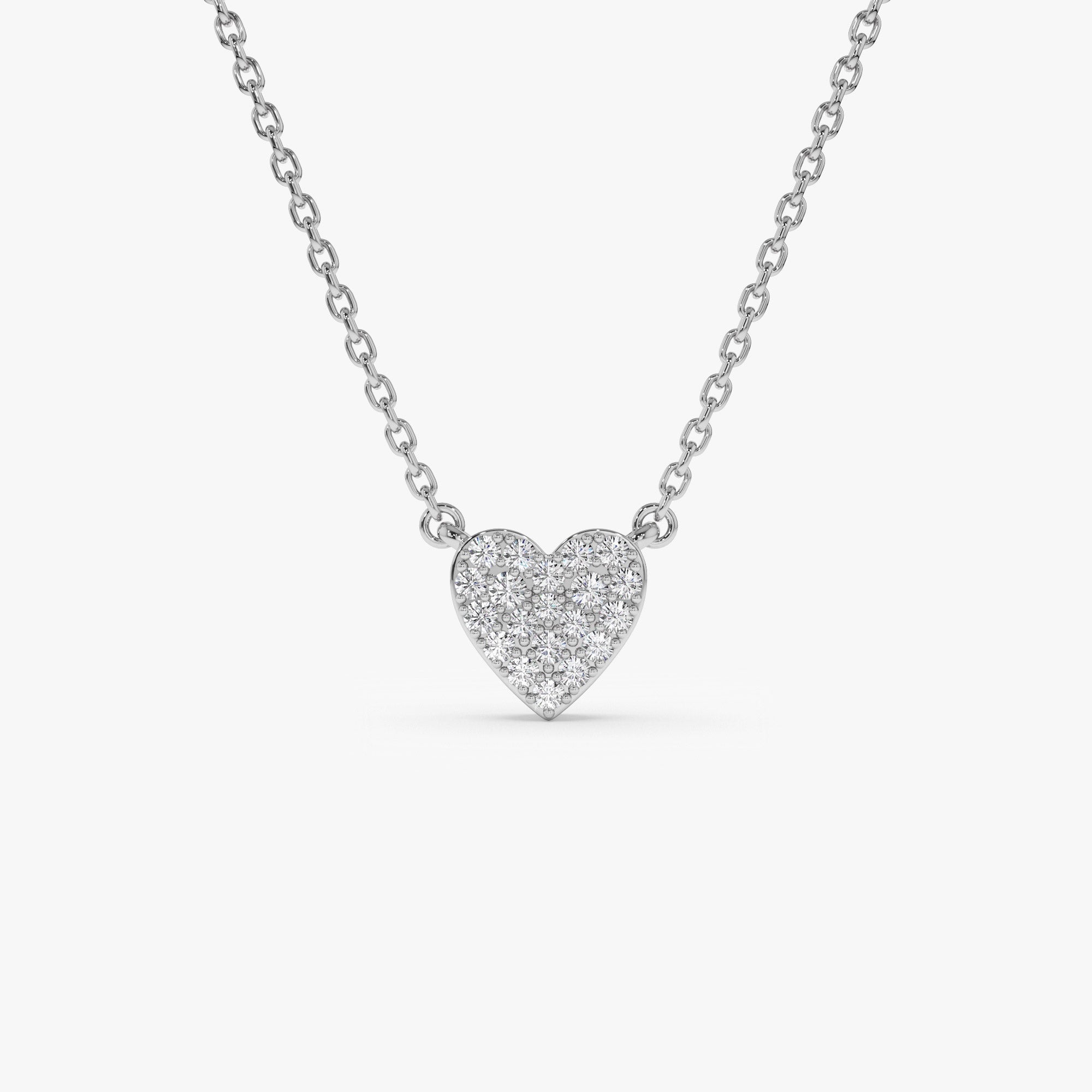 OBFJ1315 - Mini Heart Diamond Necklace necklace in selectable metal and diamond options - Roselle Jewelry view 8