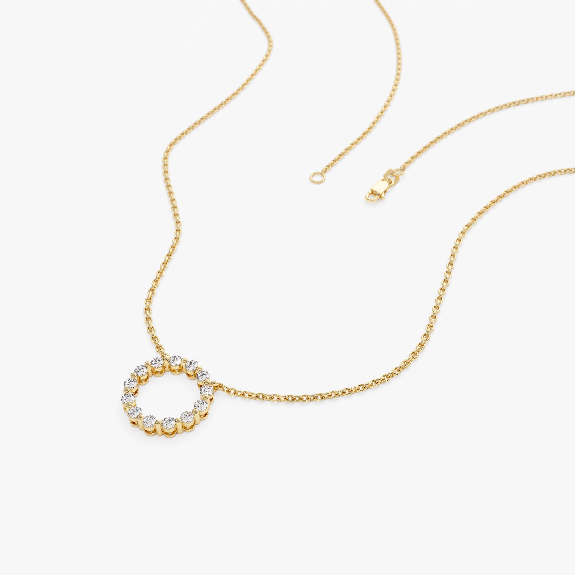 OBFJ1098 - 14k Diamond Circle of Life Necklace 0.25 ctw 7