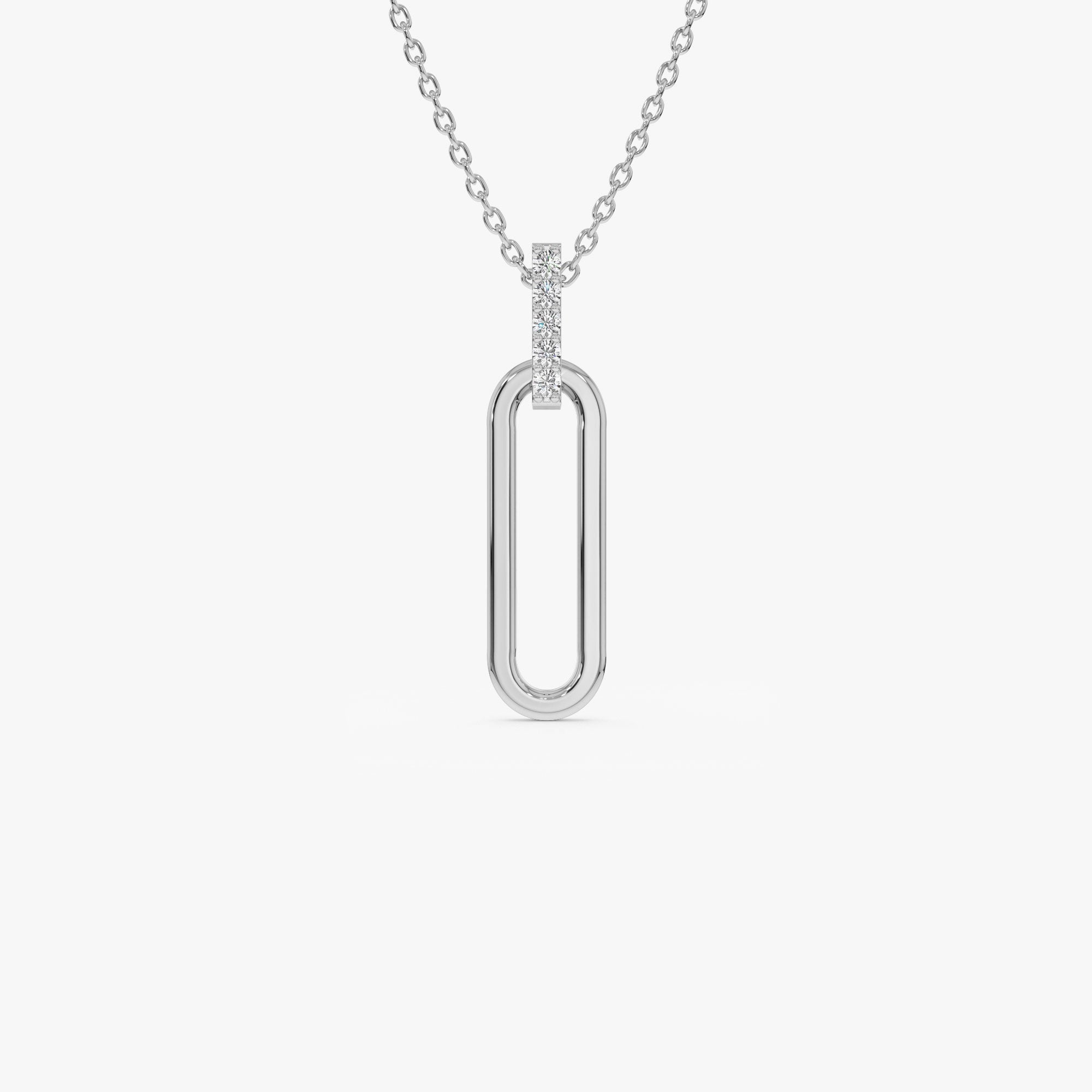 OBFJ1233 - 14k Gold Paper Clip Link Pendant Necklace 5