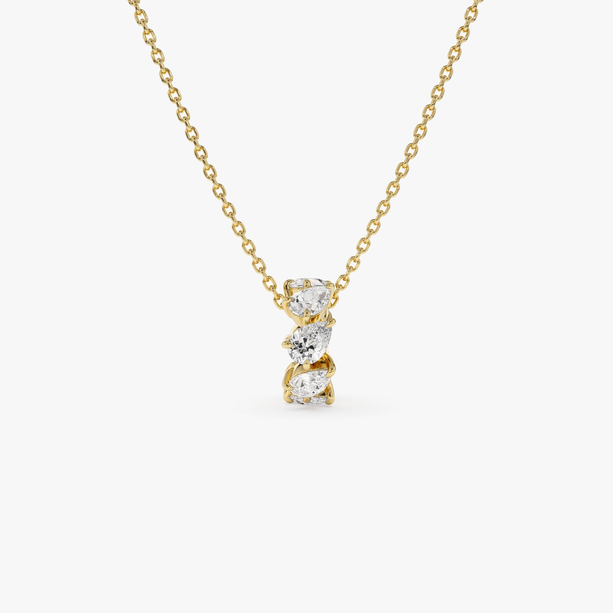 OBFJ0255 - 0.73 Ctw 14k Pear Shape Lab Grown Diamond Big Bead Charm - Tilia 3