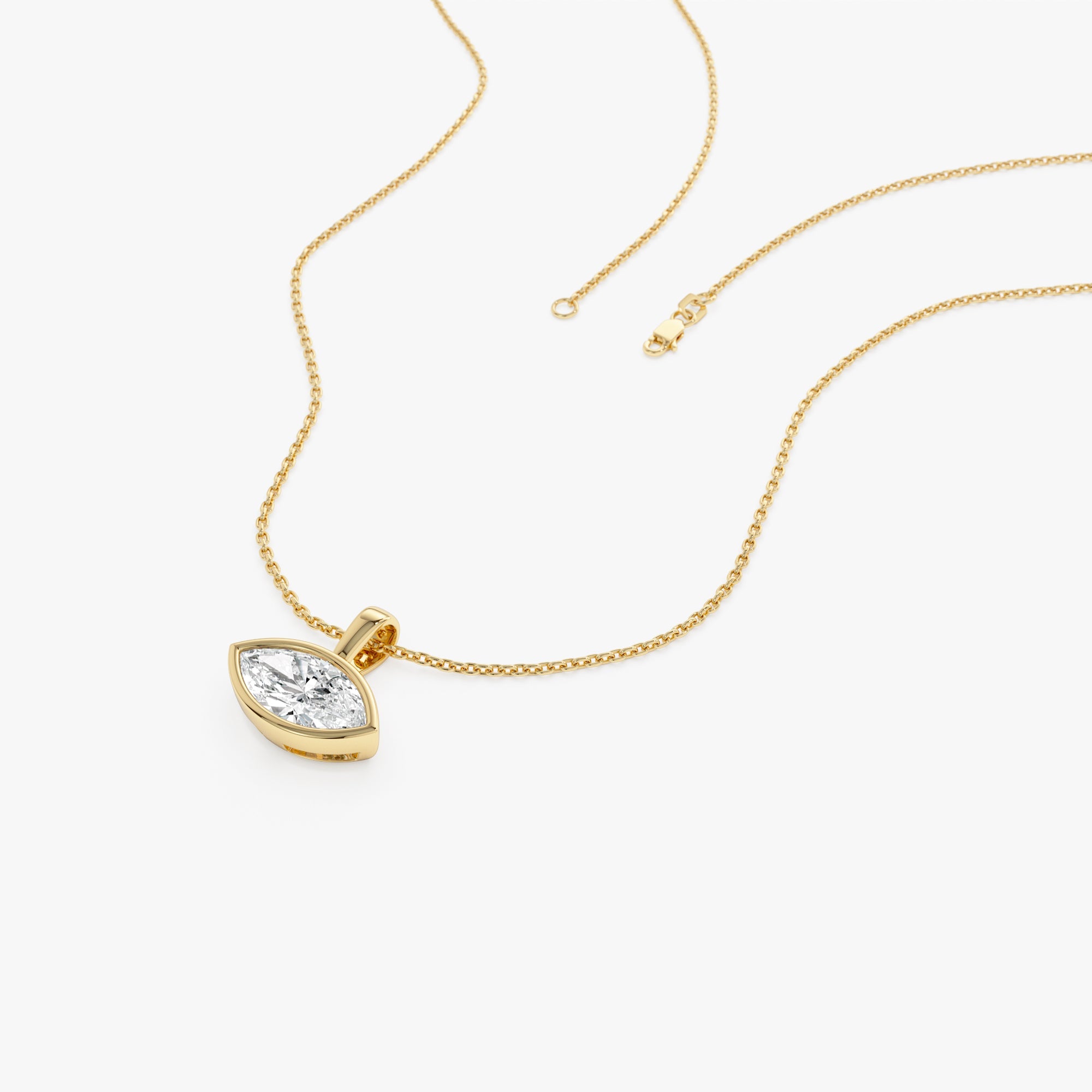 OBFJ0258 - 1 CTW 14K West to East Marquise Shape Lab Grown Diamond Charm - Yana 3