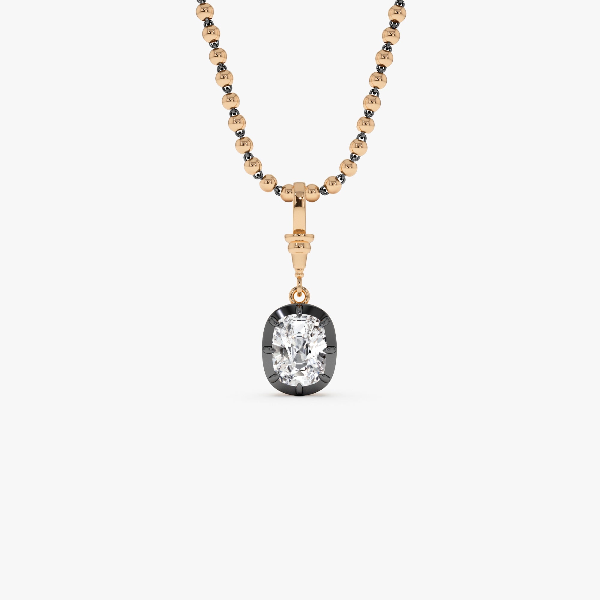 OBFJ0270 - 2 CTW 14K Vintage Inspired Elongated Cushion Cut Lab Grown Diamond Charm - Mabel 2