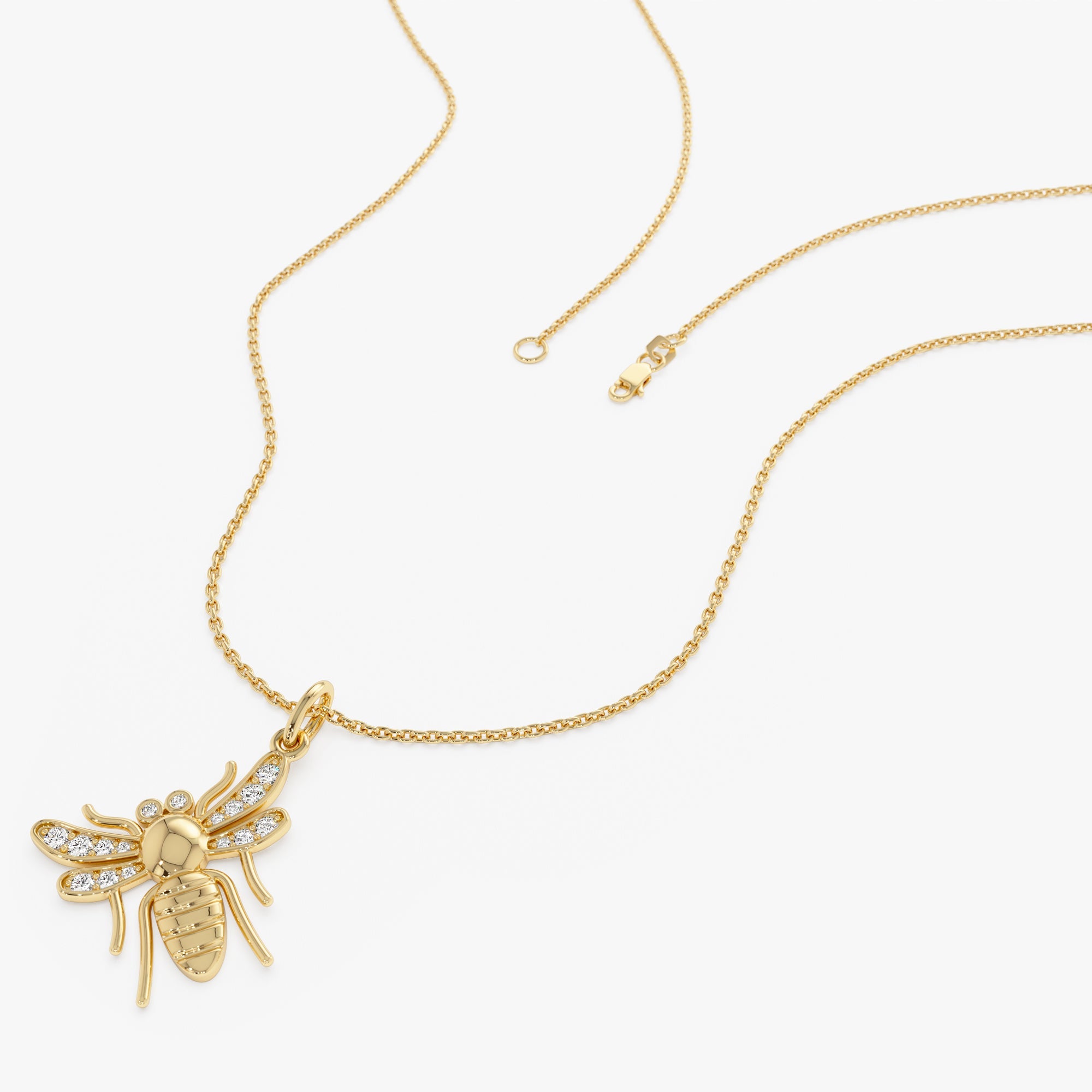 OBFJ0314 - 14k  Diamond Bee Charm 3