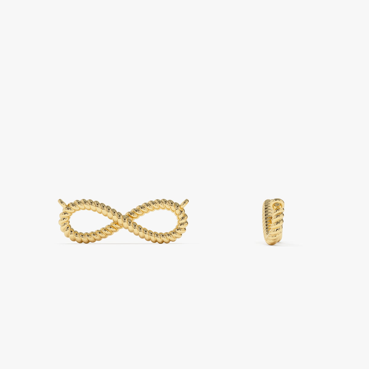 OBFJ0862 - Twist Rope Infinity Necklace necklace in selectable metal and diamond options - Roselle Jewelry view 9