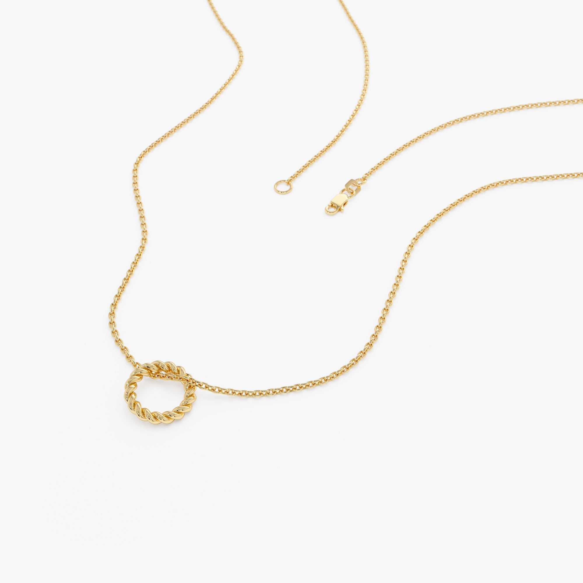 OBFJ0240 - 14K Gold Rope Rondelle Charm – 1.5MM 5