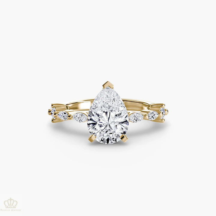 Solitaire with Eternity Pavé Roselle Jewelry