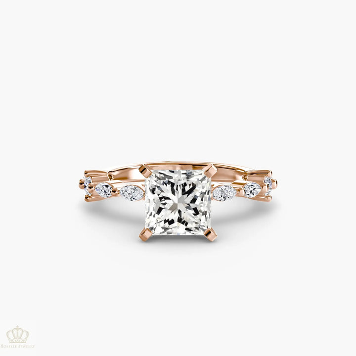 Solitaire with Eternity Pavé Roselle Jewelry