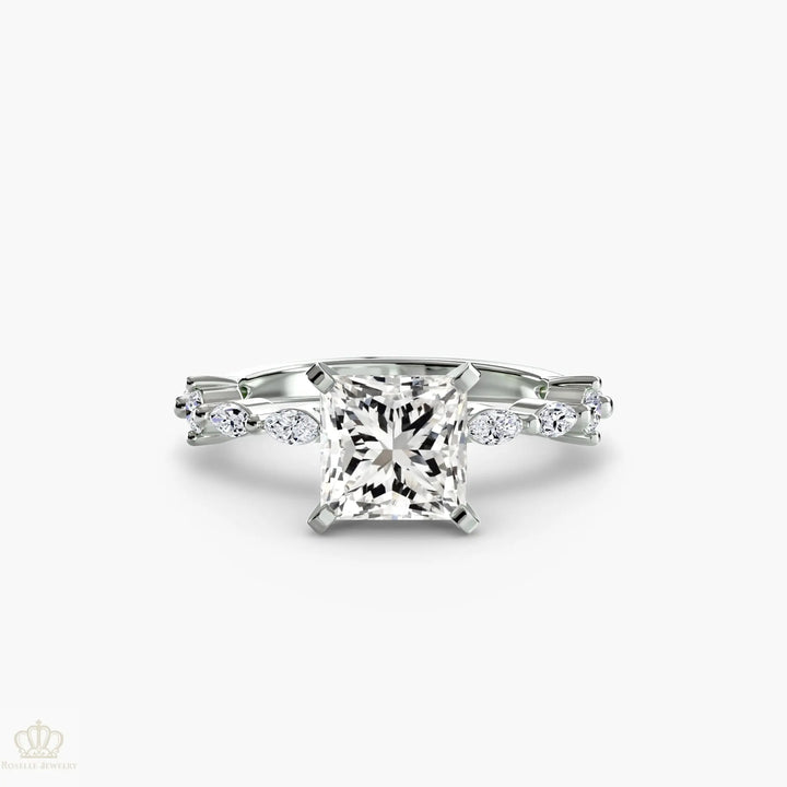 Solitaire with Eternity Pavé Roselle Jewelry