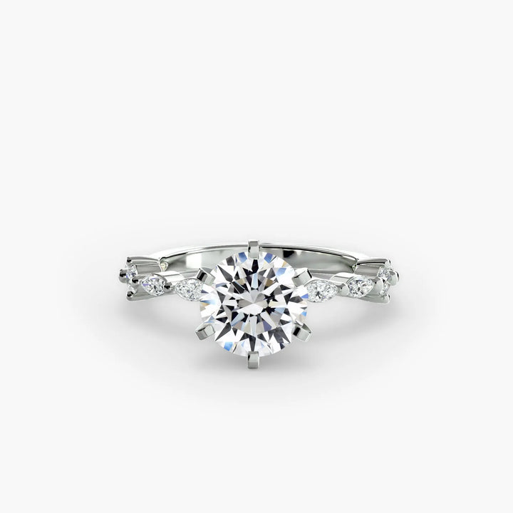 Solitaire with Eternity Pavé Roselle Jewelry